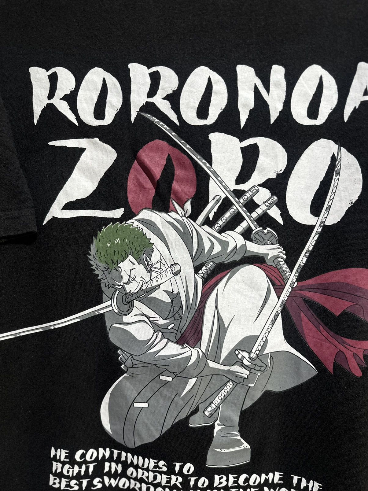 Japanese Brand × One Piece × Vintage Vintage Roronoa Zoro Faded Tee Size US XXL / EU 58 / 5 - 2 Thumbnail