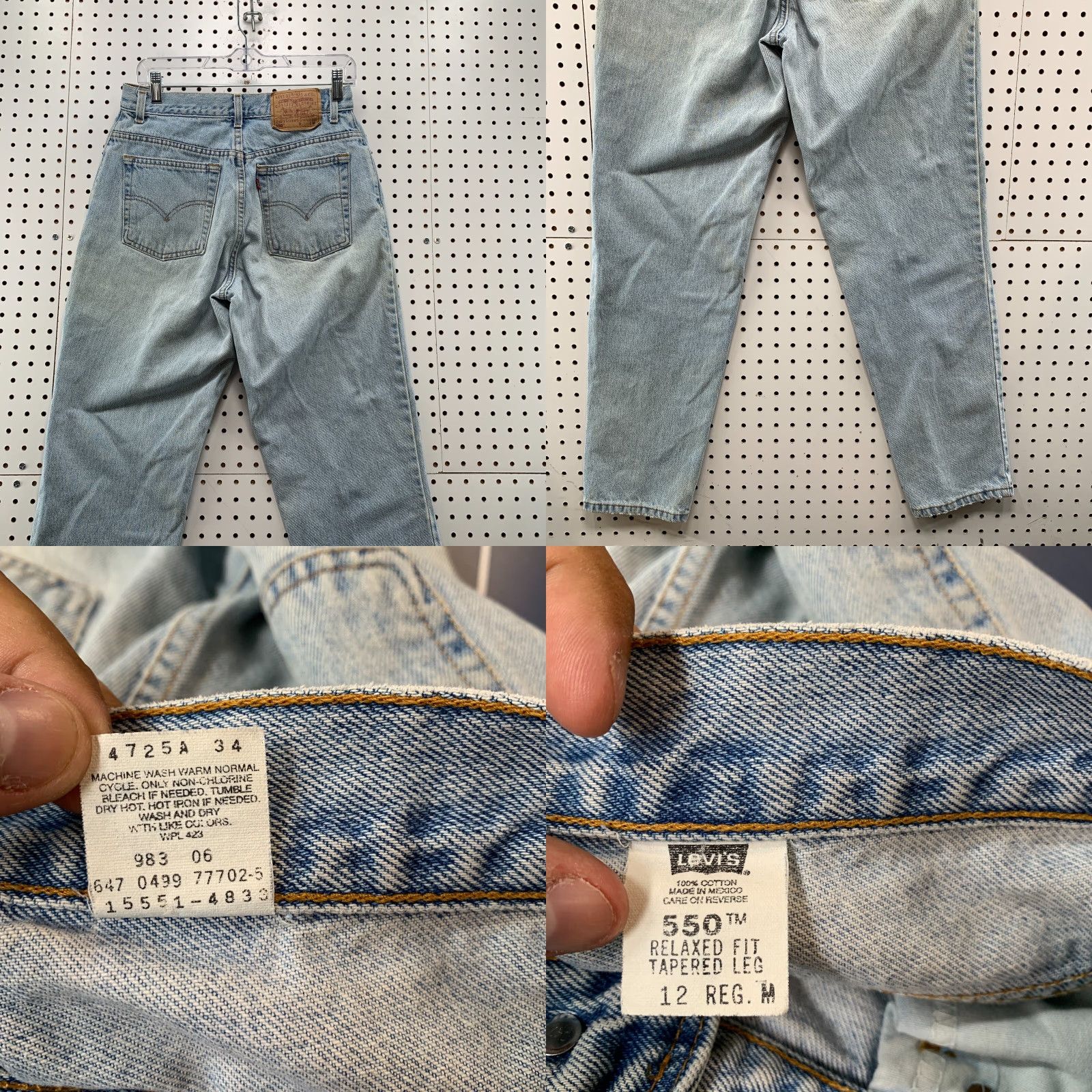 Levi's VINTAGE Levi's Jeans 550 Blue Denim Women's Size 12 29x29 Tapered Relaxed Fits 90s Mens Womens Size 34" / US 12 / IT 48 - 8 Thumbnail