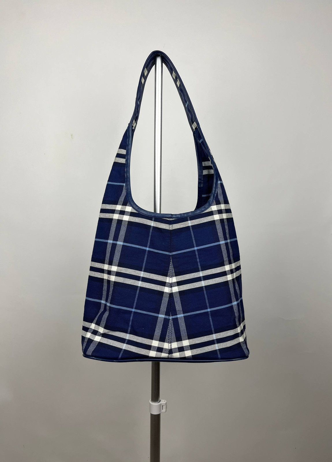 Burberry BURBERRY Nova Check Blue Label Shoulder Bag Wool Brown