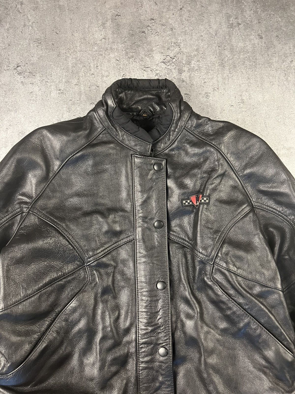 Black Cropped Motorcycle Jacket Cowhide Opium