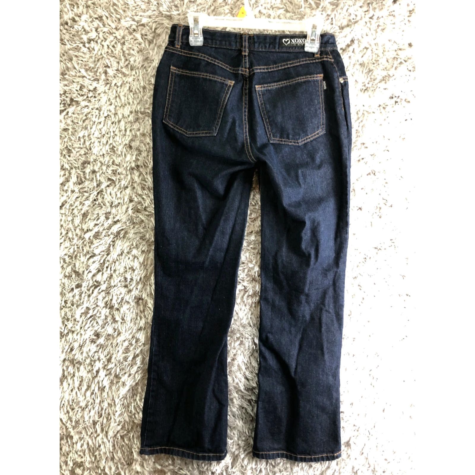 XOXO XOXO Jeans Womens Size 9/10 Mid Rise Blue Jeans Straight Leg Denim Cotton Classic blue XOXO Womens Jeans 9/10 Mid Rise Dark Wash Size 29 Inseam 29 In Size 30" / US 8 / IT 44 - 5 Thumbnail
