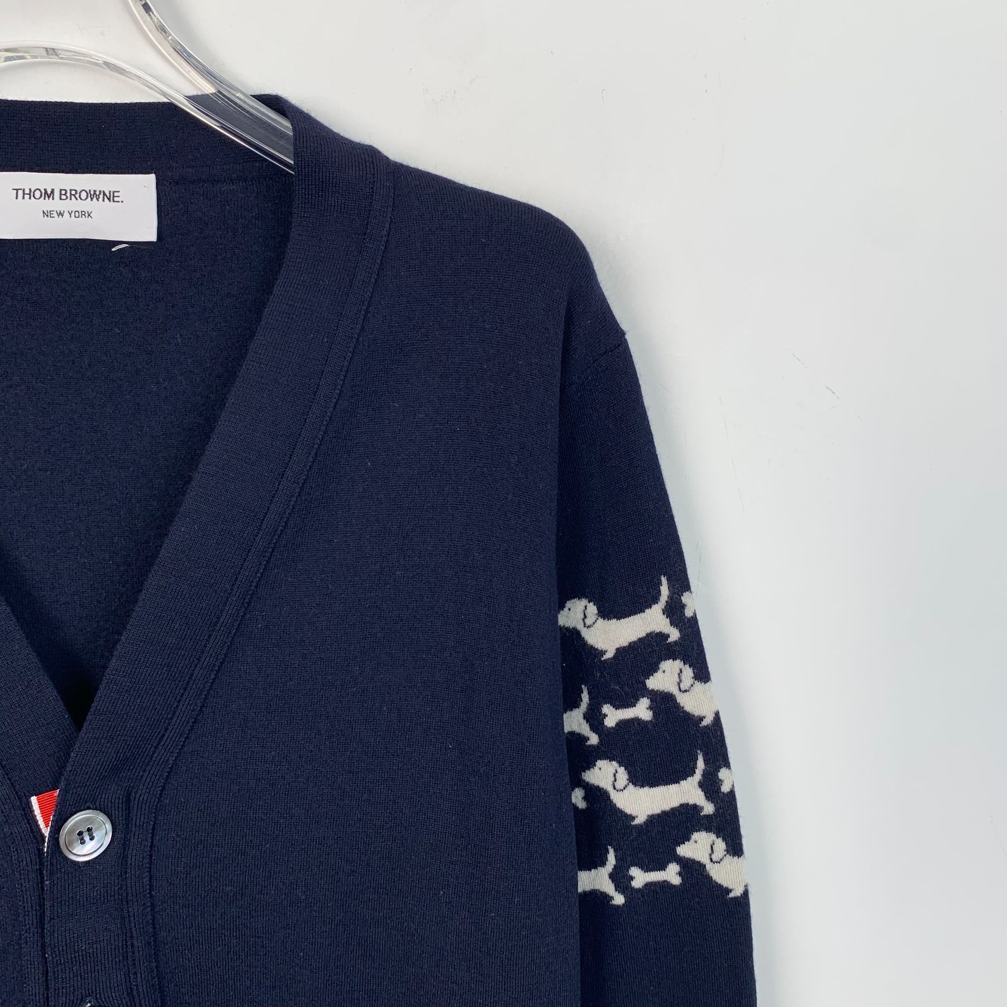 Thom Browne Thom Browne Navy Wool Cardigan With Dog Embroidery Size Size S / US 4 / IT 40 - 3 Thumbnail