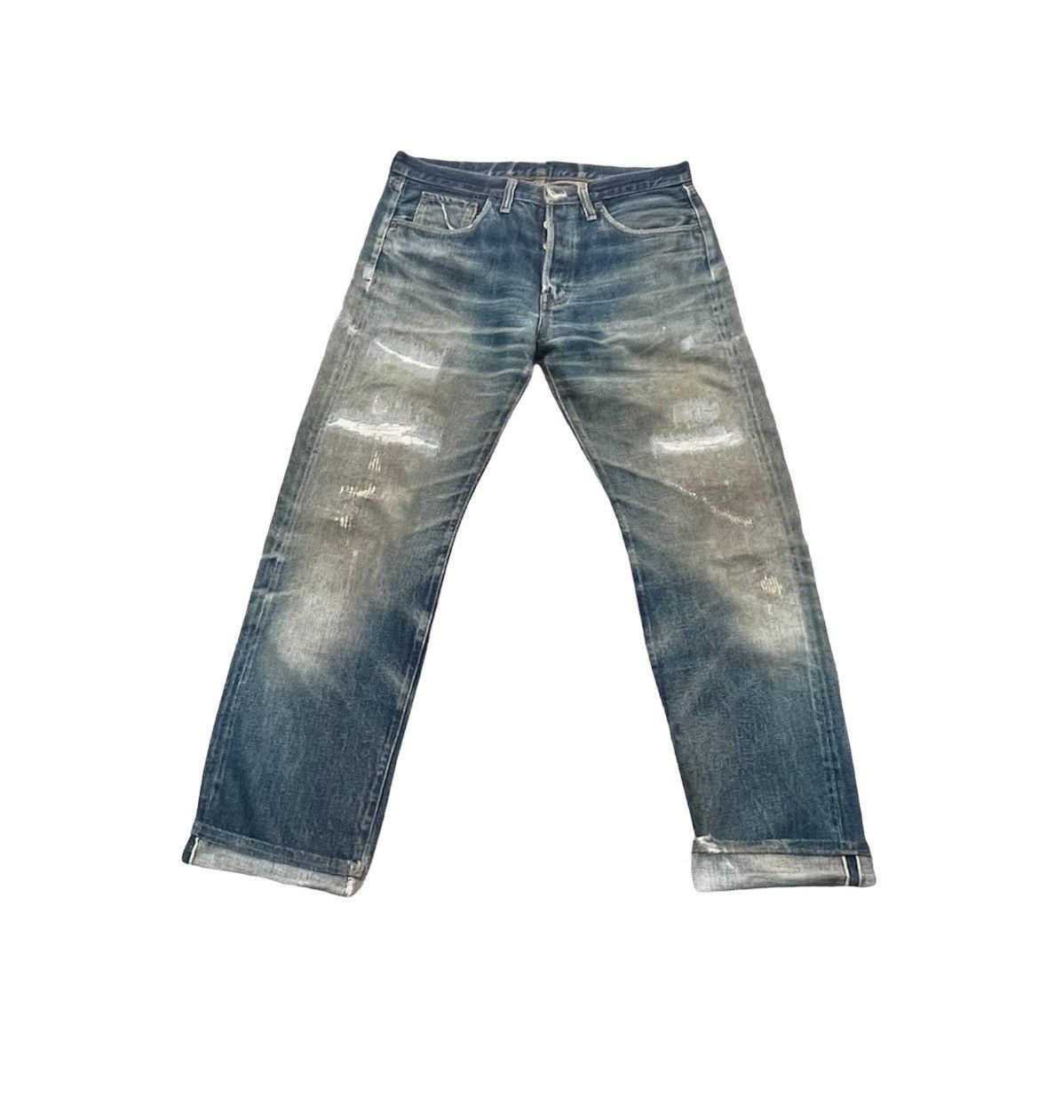 Denime Denime Vintage Selvedge Aging Distressed Denim Size US 33 - 1 Thumbnail