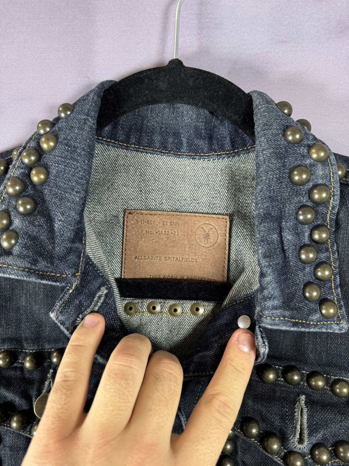 Allsaints × Vintage AllSaints Spitalfields Biker Studded Denim Vests Gilet S sz Size S / US 4 / IT 40 - 7 Thumbnail