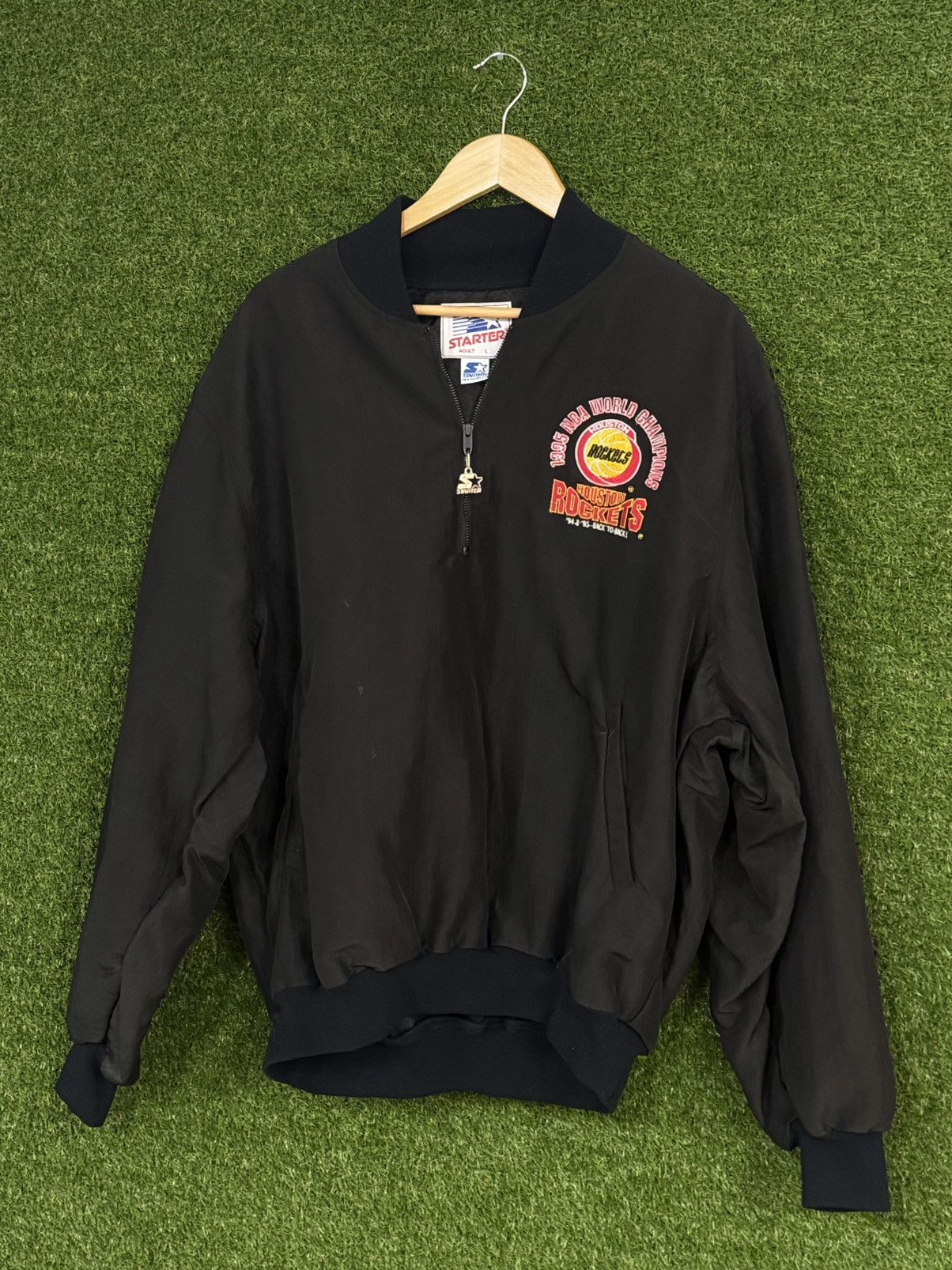 Starter RARE Vintage Houston Rockets NBA 1995 Champion Bomber Black Size US L / EU 52-54 / 3 - 2 Thumbnail