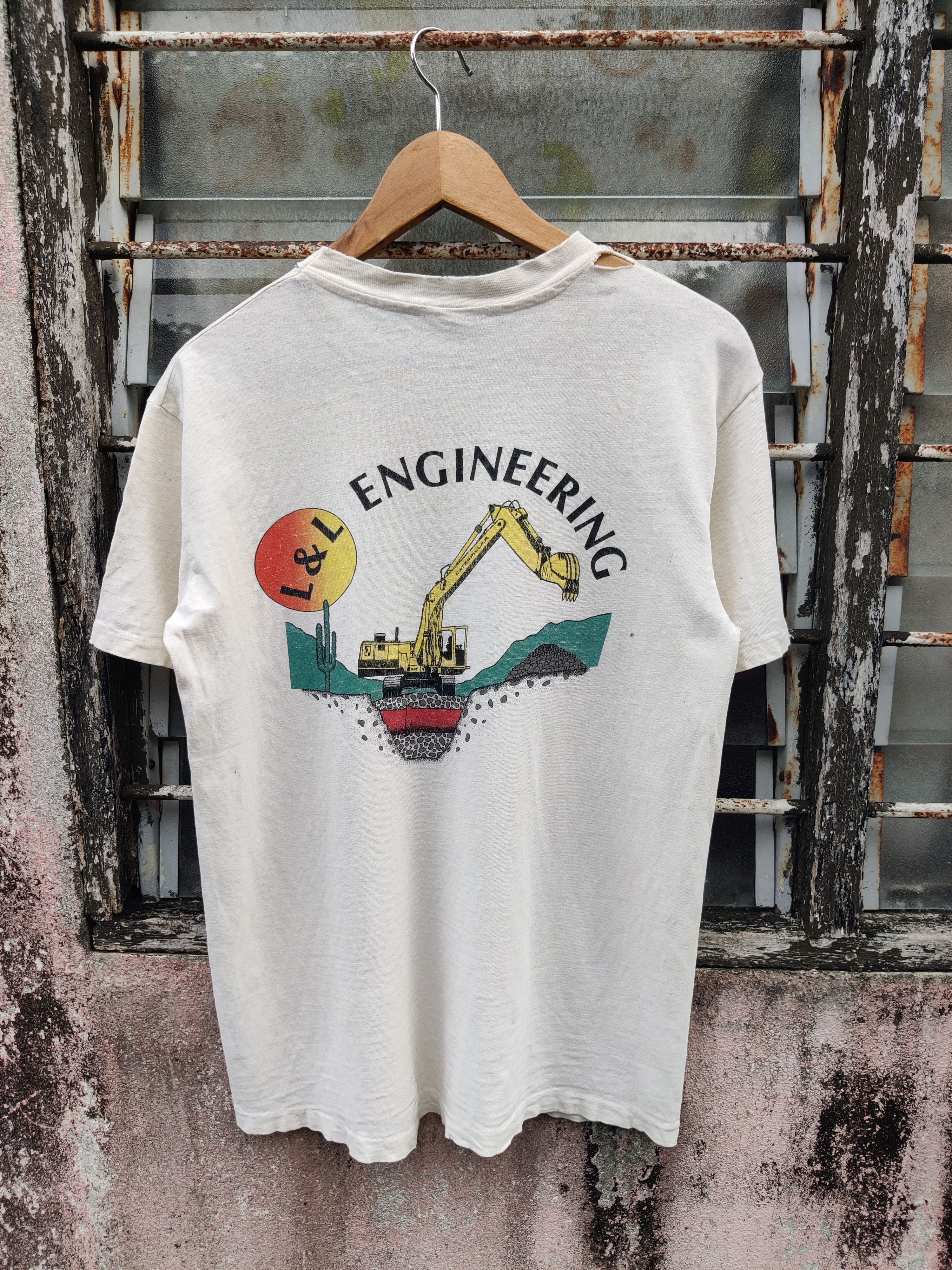 Caterpillar Vintage Distressed L&L Engineering Caterpillar Shirt Size US S / EU 44-46 / 1 - 2 Thumbnail