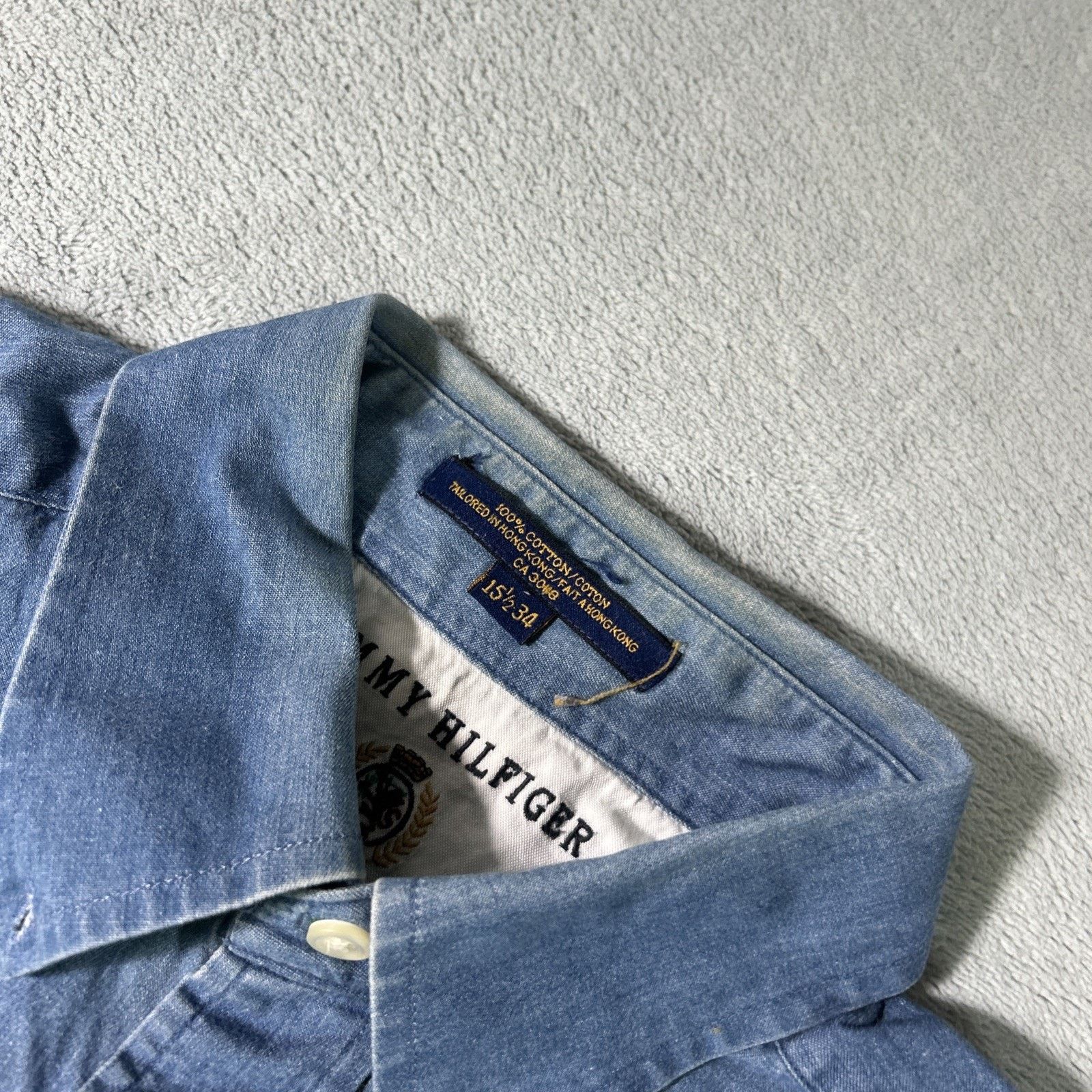 Tommy Hilfiger Tommy Hilfiger Denim Button Up Shirt Large 15.5 34 Cotton Size US L / EU 52-54 / 3 - 8 Thumbnail