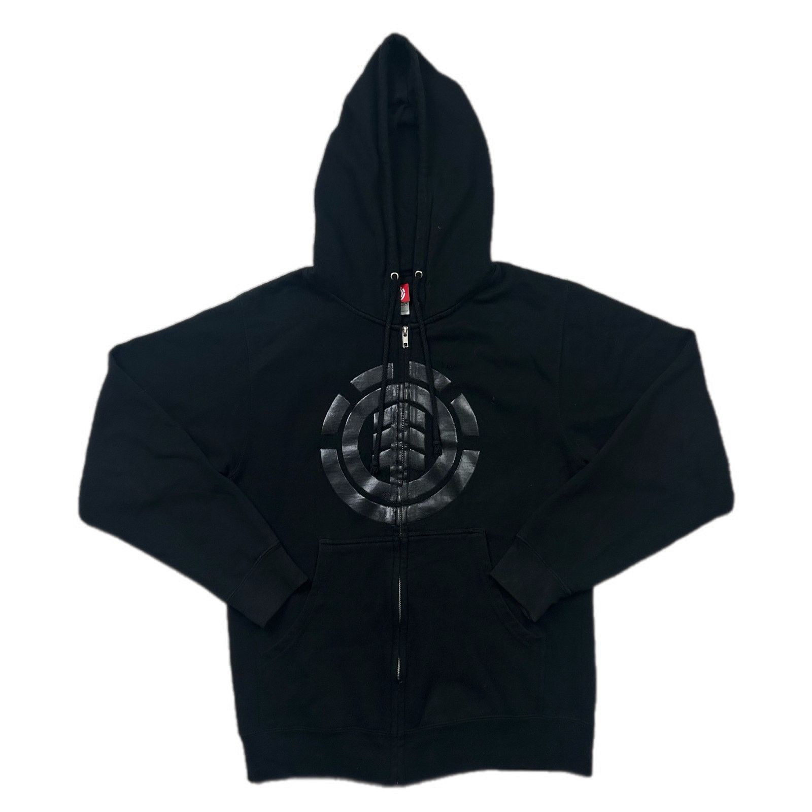 Element Element Skateboard Shiny Rubber Logo Y2K Black Hoodie Jacket Size US S / EU 44-46 / 1 - 1 Thumbnail