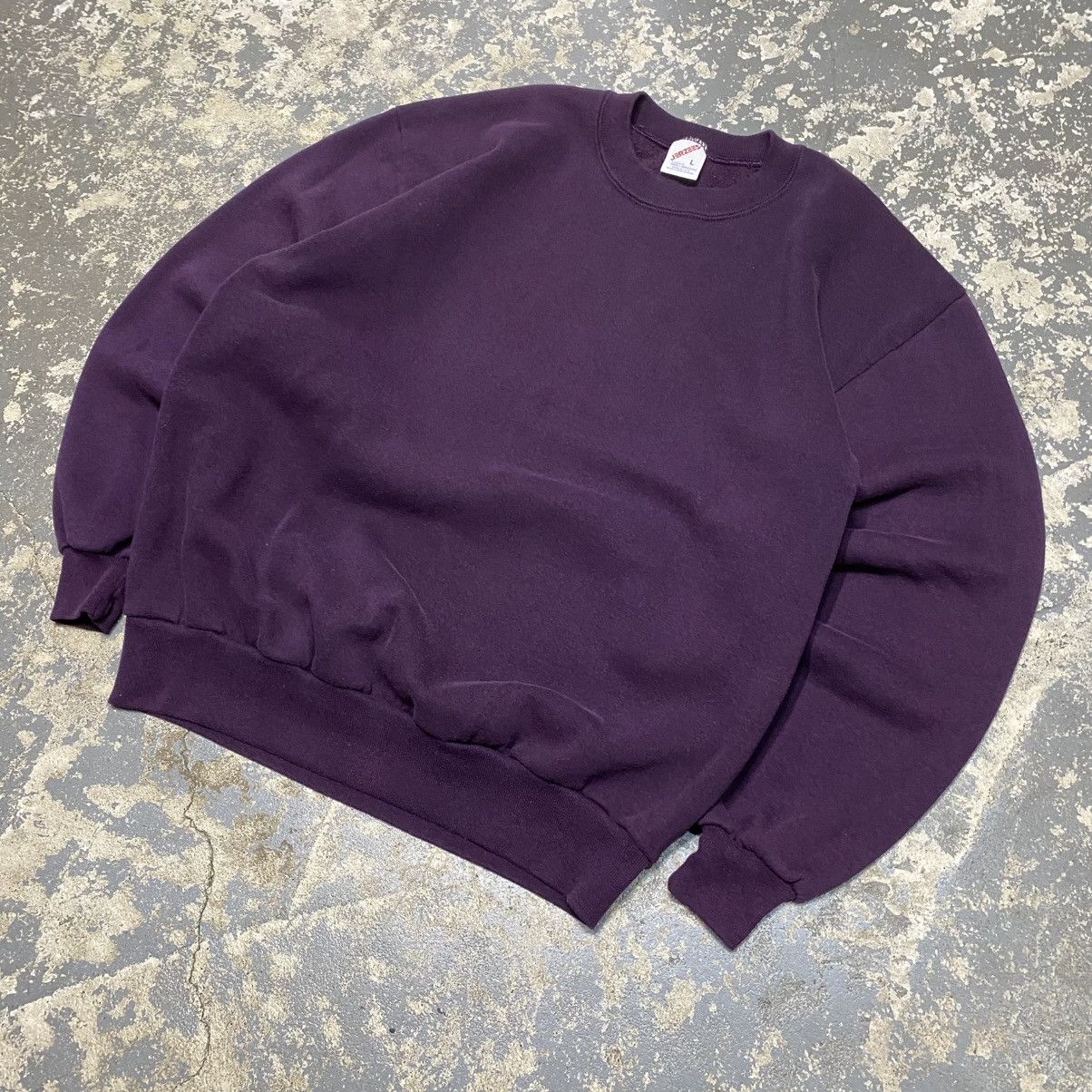 Russell Athletic × Vintage Vintage Jerzees By Russell Athletic Blank Purple Crewneck Size US L / EU 52-54 / 3 - 8 Thumbnail