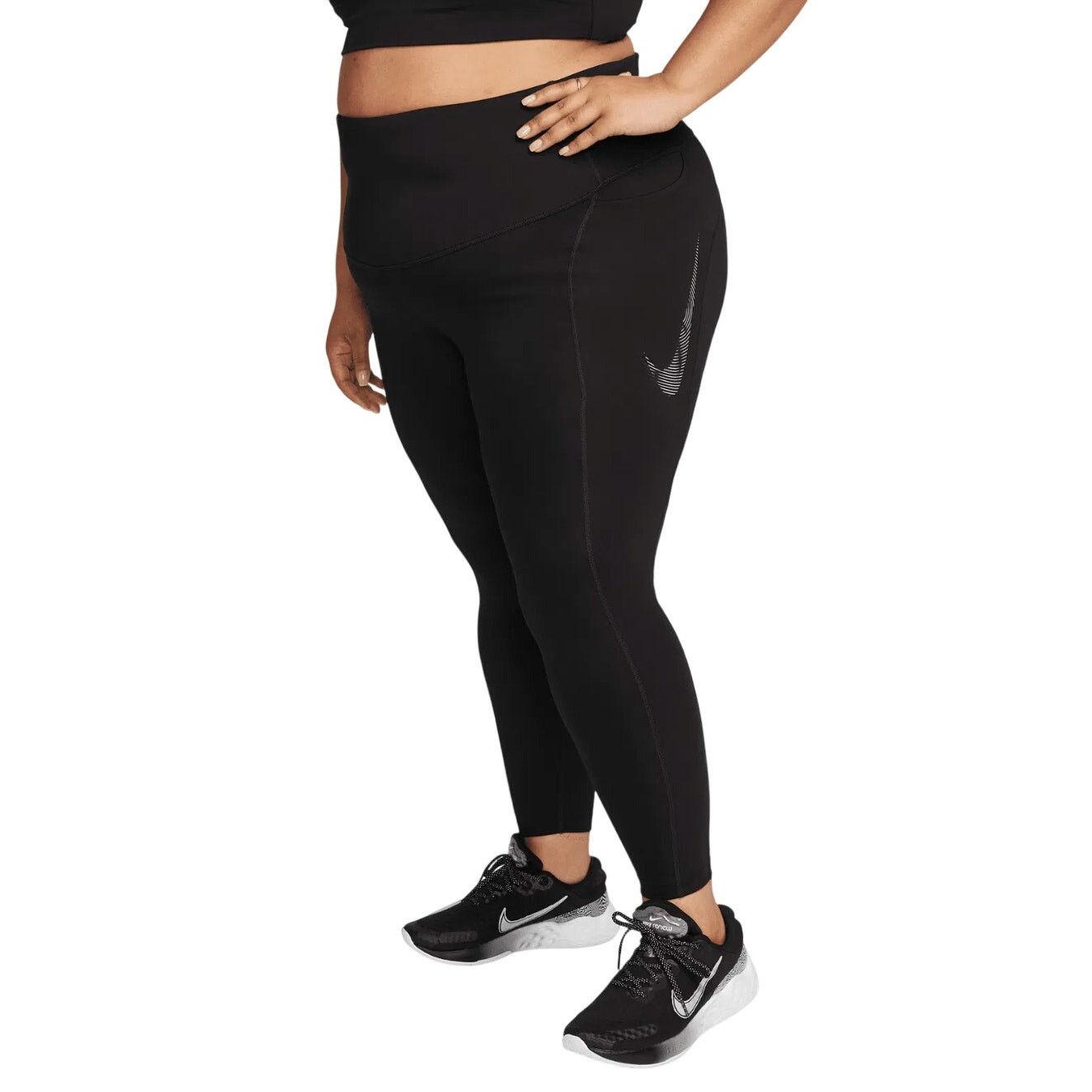 Nike Nike Women's Fast 7/8 Running Leggings in Black, Size 3X Size 42" / US 20 - 1 Thumbnail
