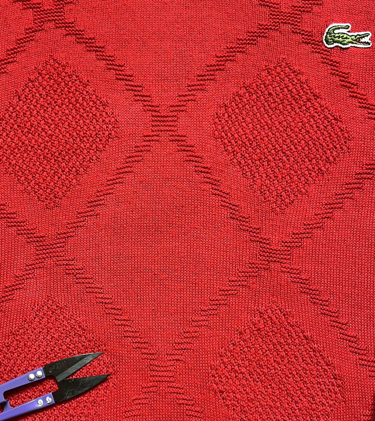 Lacoste Vintage Lacoste Diamond Knit Sweater Red Size US L / EU 52-54 / 3 - 7 Thumbnail