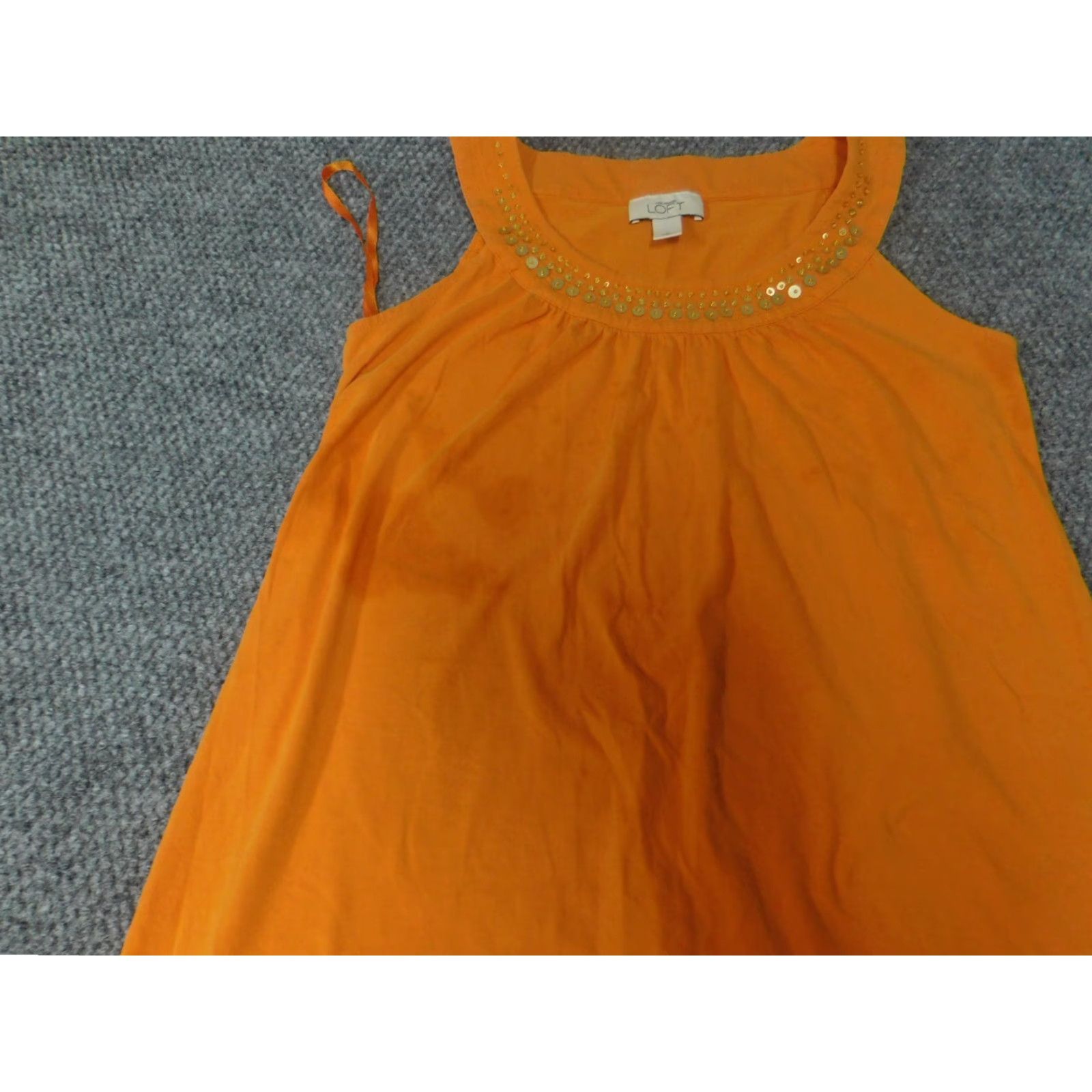 Loft Ann Taylor Loft Womens Dress Small Orange A-line Stretch Sleeveless Scoop Neck Pullover Size S / US 4 / IT 40 - 2 Thumbnail