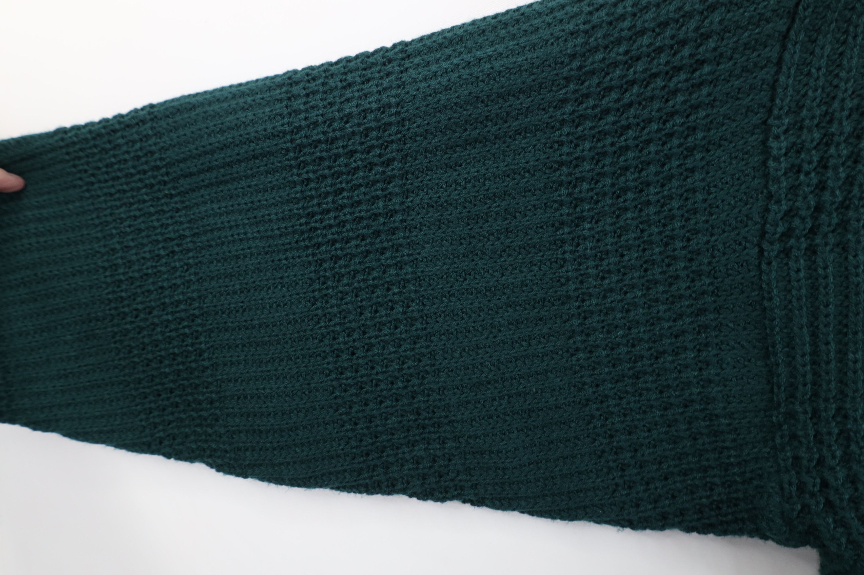 Vintage Vintage 90s Streetwear Ribbed Knit Cardigan Sweater Green Size US XL / EU 56 / 4 - 7 Thumbnail