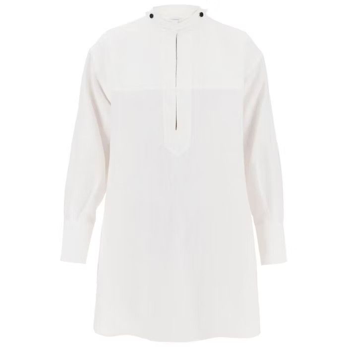 image of Salvatore Ferragamo O1S22I1N0524 Lined Tunic Dress In White, Women's (Size Medium)