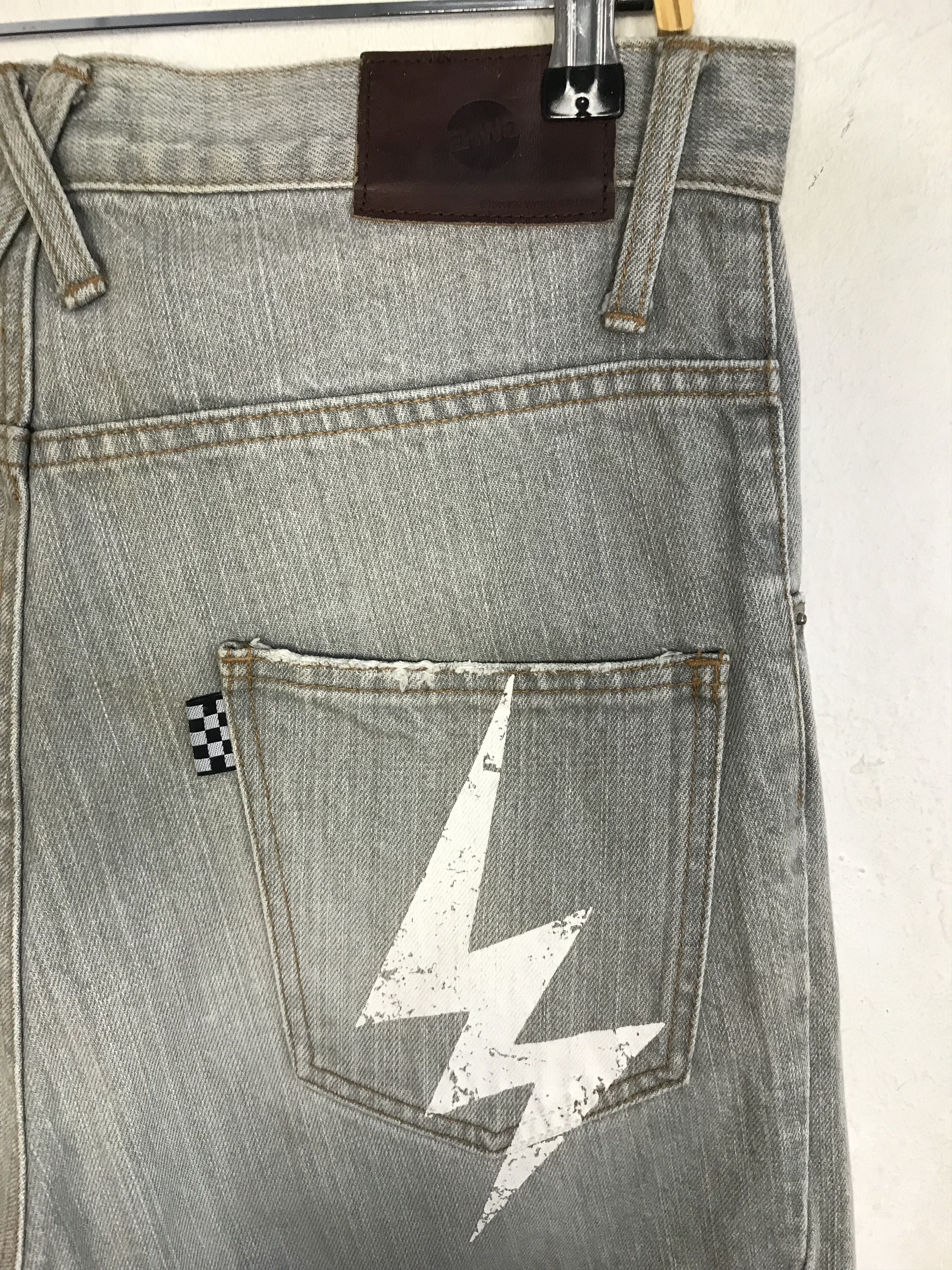 Japanese Brand EhyphenWorldGallery Back Side Pocket Design Lightning Jean Size US 32 / EU 48 - 8 Thumbnail