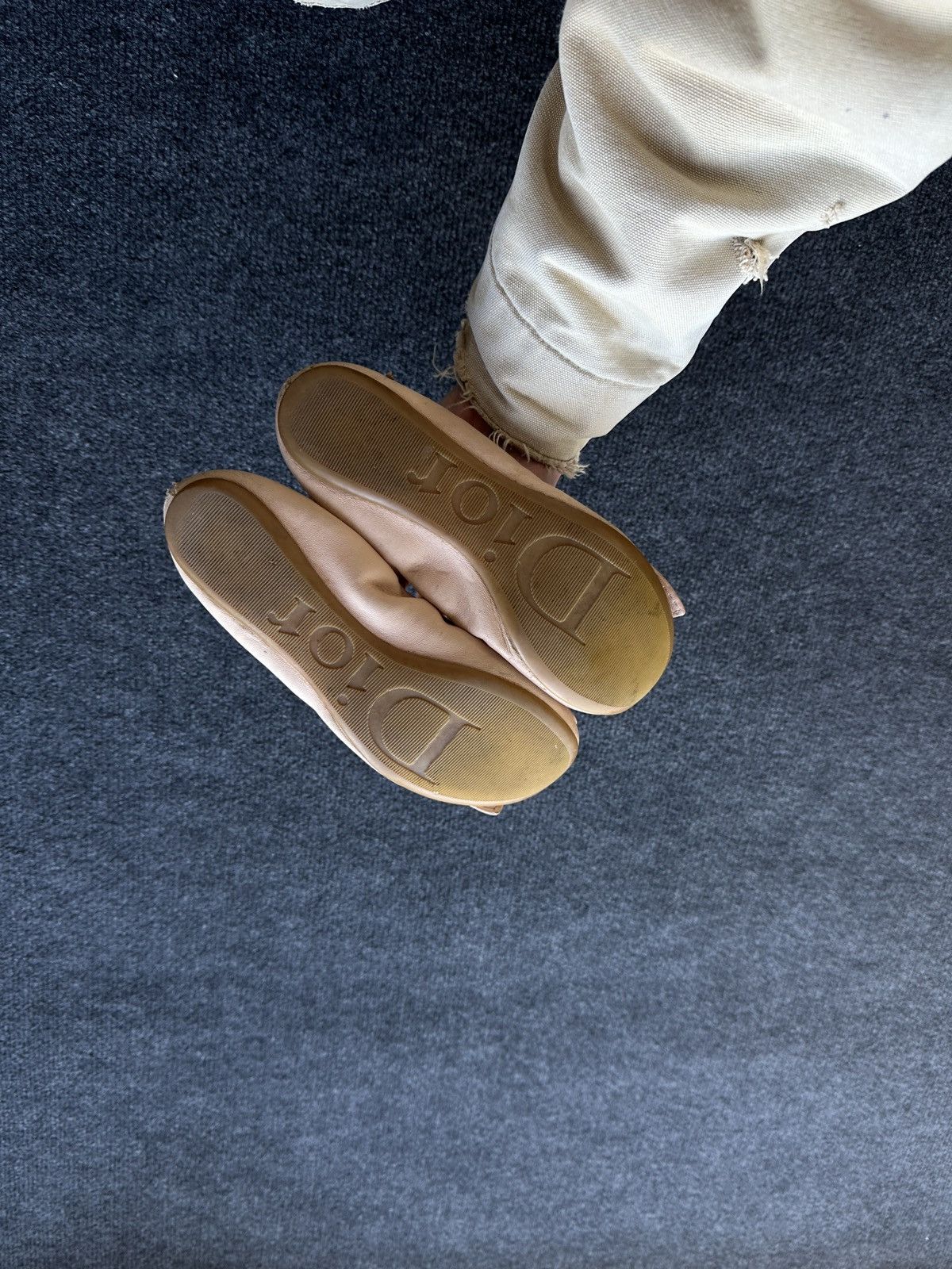 Dior GRAIL🚨 DIOR CHRISTIAN BEIGE Leather Ballet Flats luxury Size US 6.5 / IT 36.5 - 19 Thumbnail