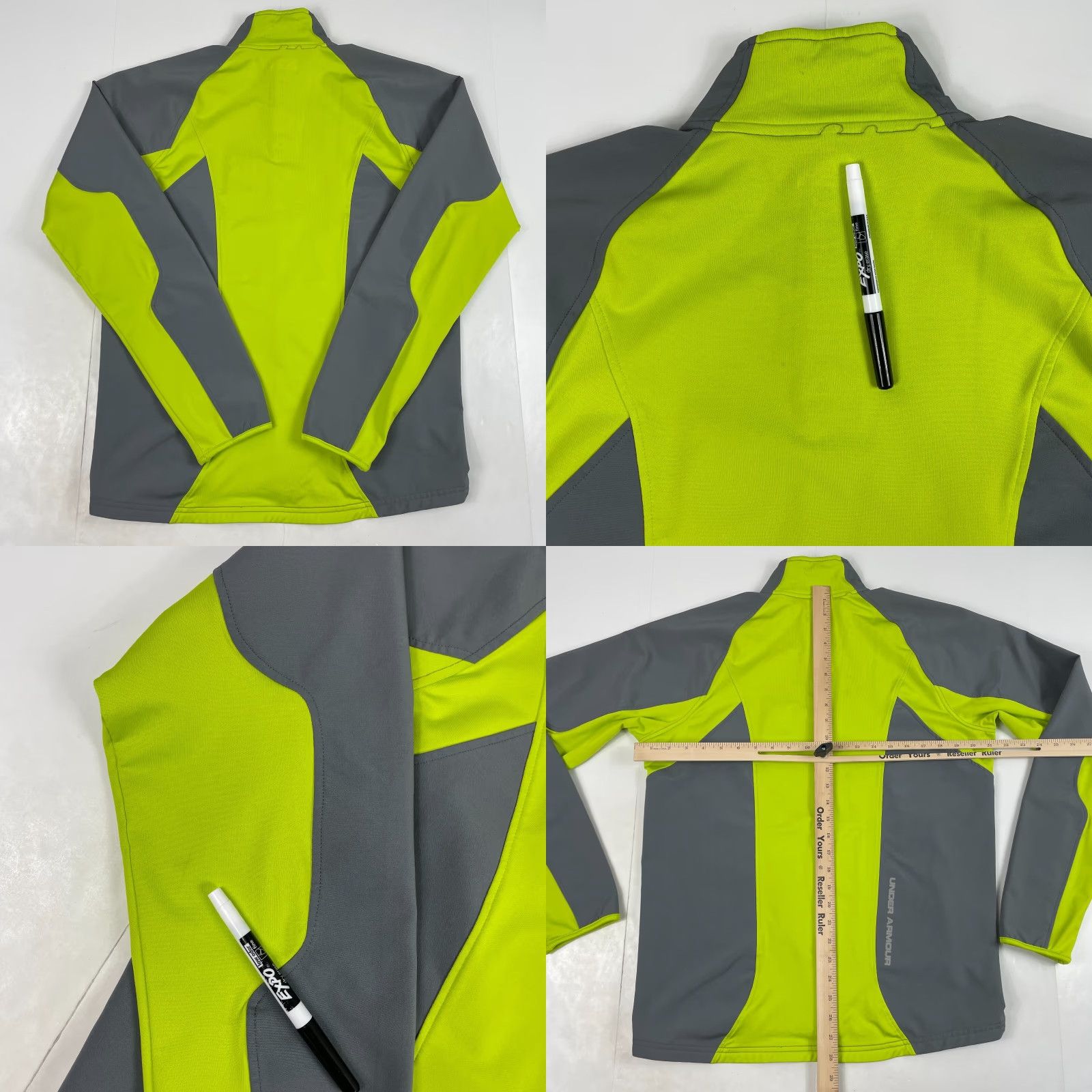 Under Armour Under Armour Jacket Men Medium Gray Yellow ColdGear Full Zip Softshell Lined Ski Activities: Outdoor, Ski, Casual Mens Size US M / EU 48-50 / 2 - 8 Thumbnail