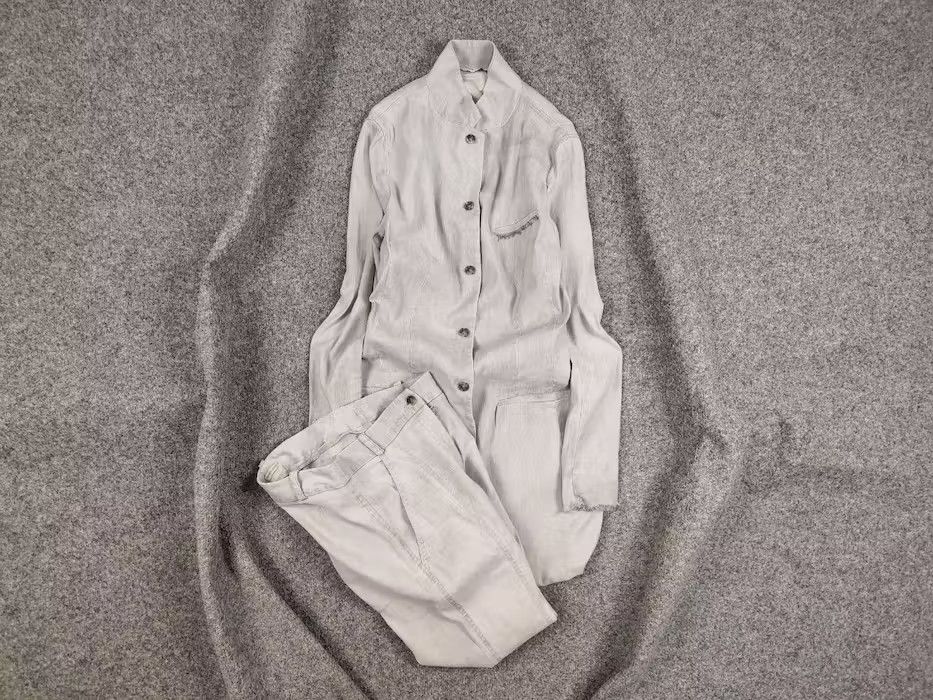 Design By Annette Gortz 2-Psc Pants Jacket Suit Linen Blend