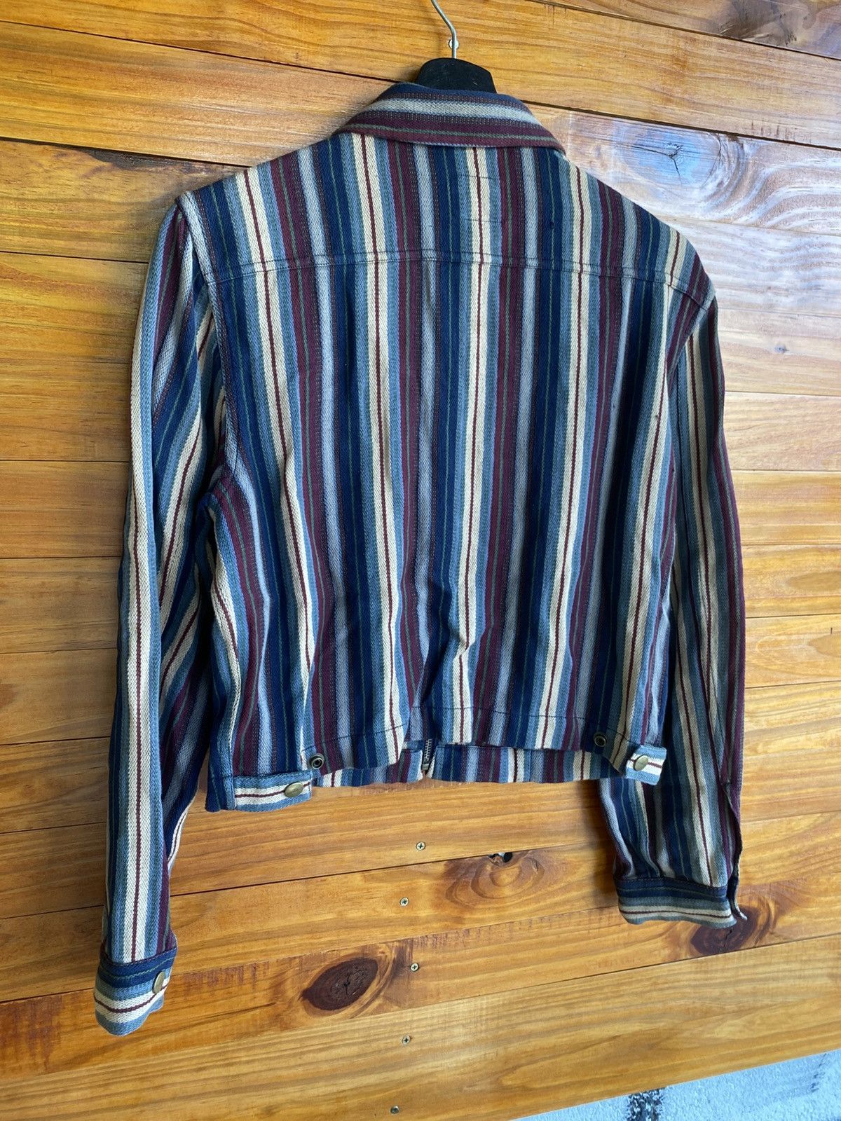 Japanese Brand Vintage “Powder” Striped Cotton Jacket Workwear Style Size M / US 6-8 / IT 42-44 - 12 Thumbnail