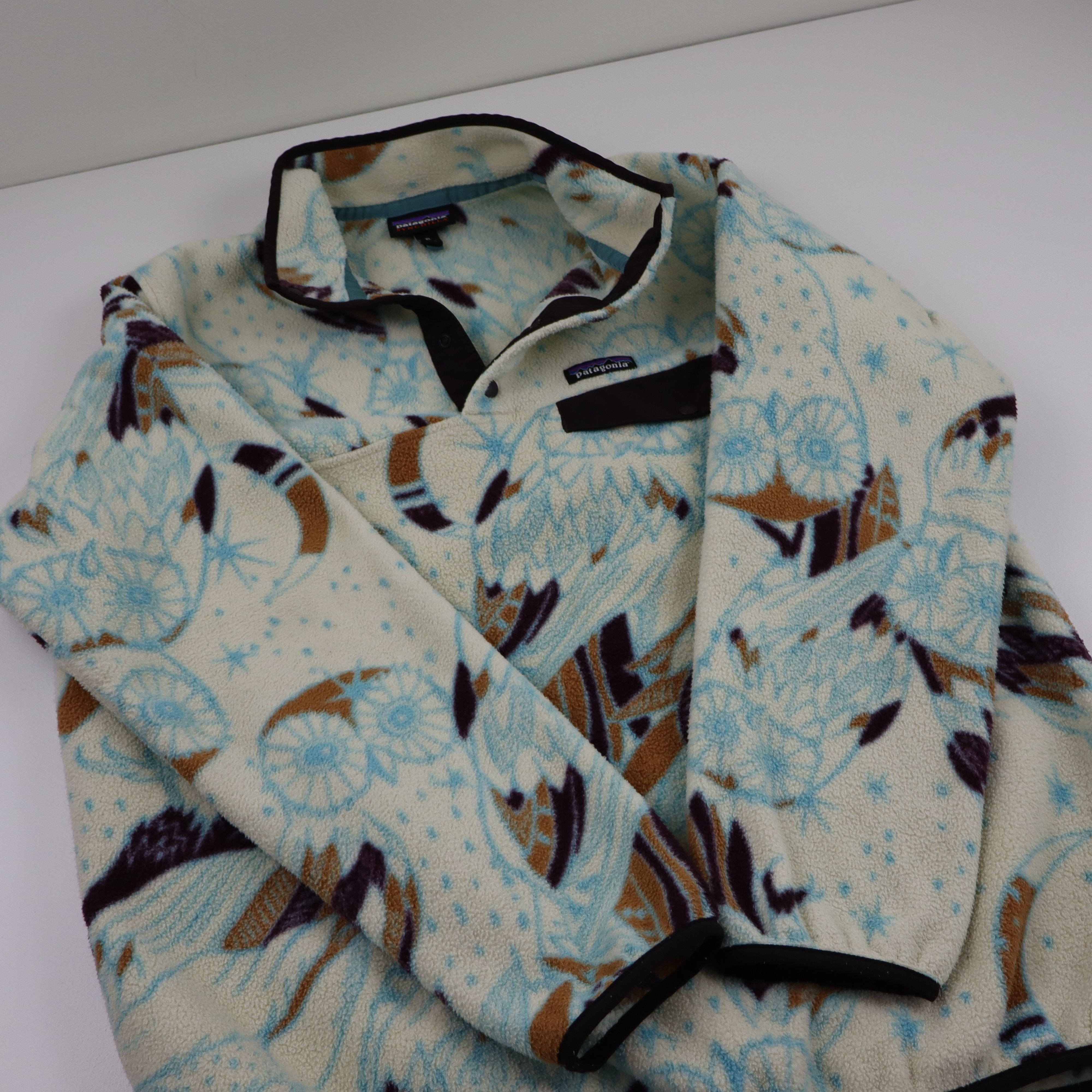 Patagonia × Vintage Patagonia Rare Owl Print All Over Fleece Snap-T Pullover Size US L / EU 52-54 / 3 - 3 Thumbnail