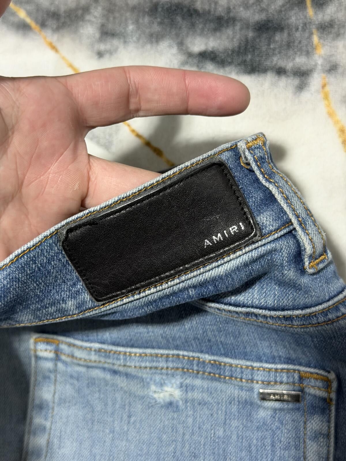 Amiri Amiri Thrasher Orange Indigo Denim - Sz32 Size US 32 / EU 48 - 4 Thumbnail