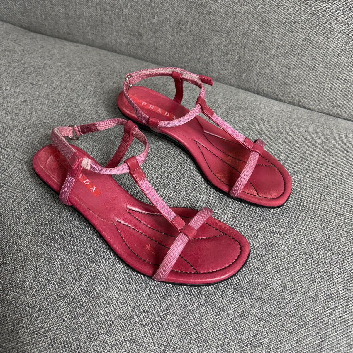 Prada 00s Prada Sport T Bar Strap Kitten Heels in Pink 36 Size US 6.5 / IT 36.5 - 6 Thumbnail