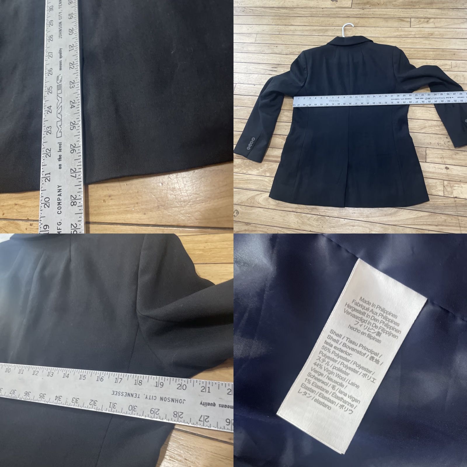 J.Crew J.CREW Willa Single-Breasted Blazer Women 12 Black Notch Suit Jacket Wool Blend Blazer - Classic, Office Career Professional, Regular Size 12 Womens Size XL / US 12-14 / IT 48-50 - 8 Thumbnail