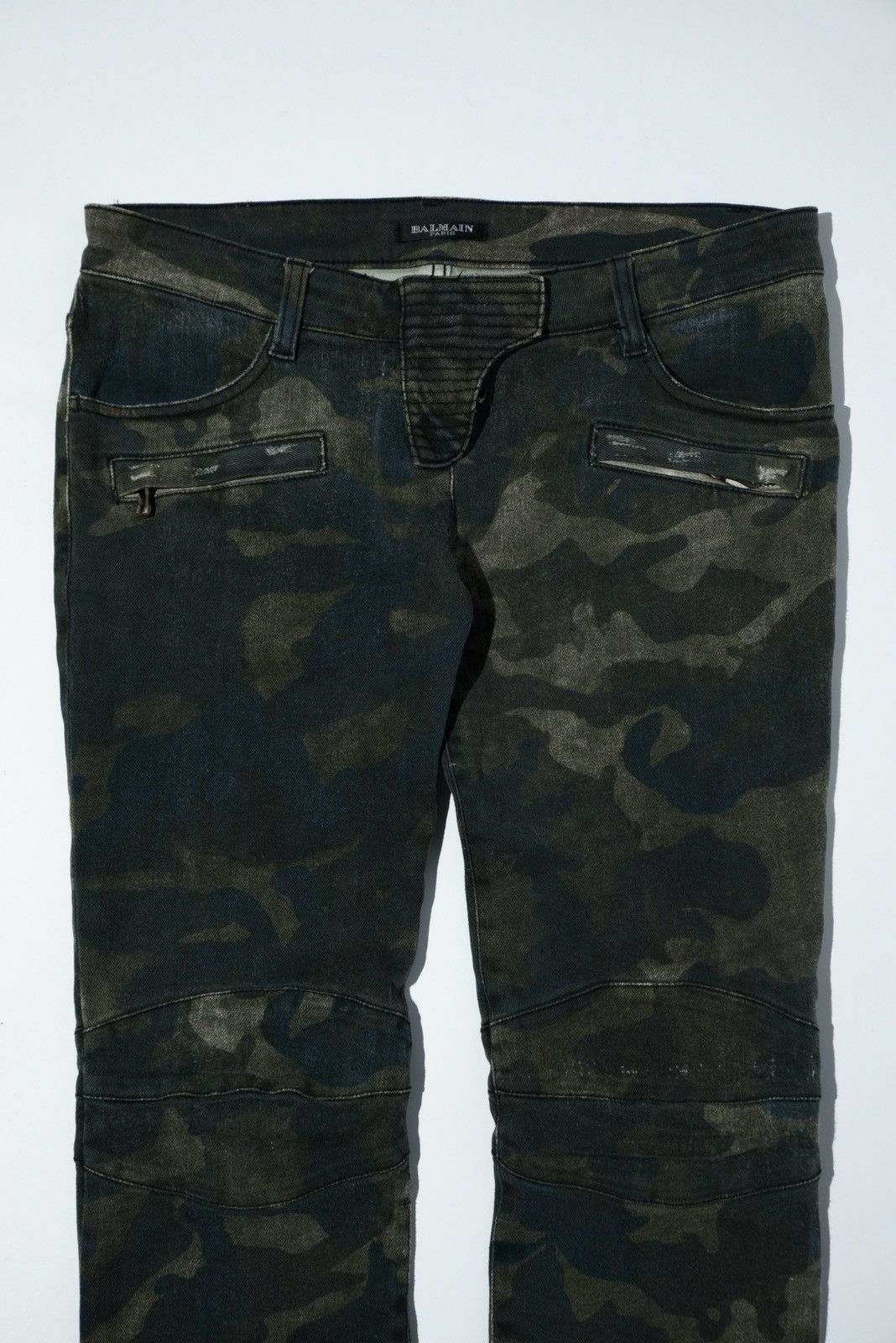 Balmain Balmain SS10 Skinny Low Waist Camo Biker Jeans by Decarnin Size US 30 / EU 46 - 4 Thumbnail
