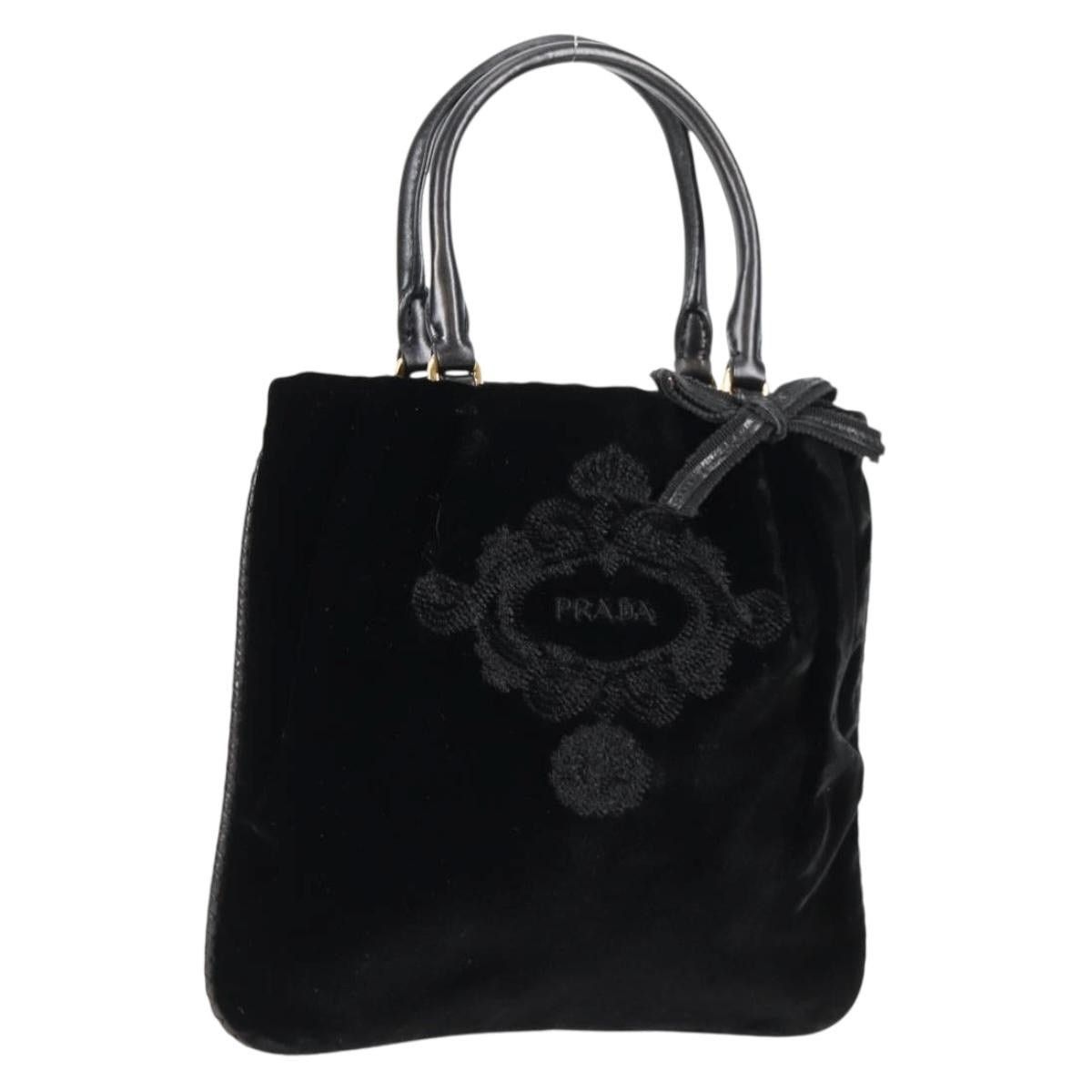 Prada PRADA Hand Bag Velor Black Gold Size ONE SIZE - 1 Thumbnail