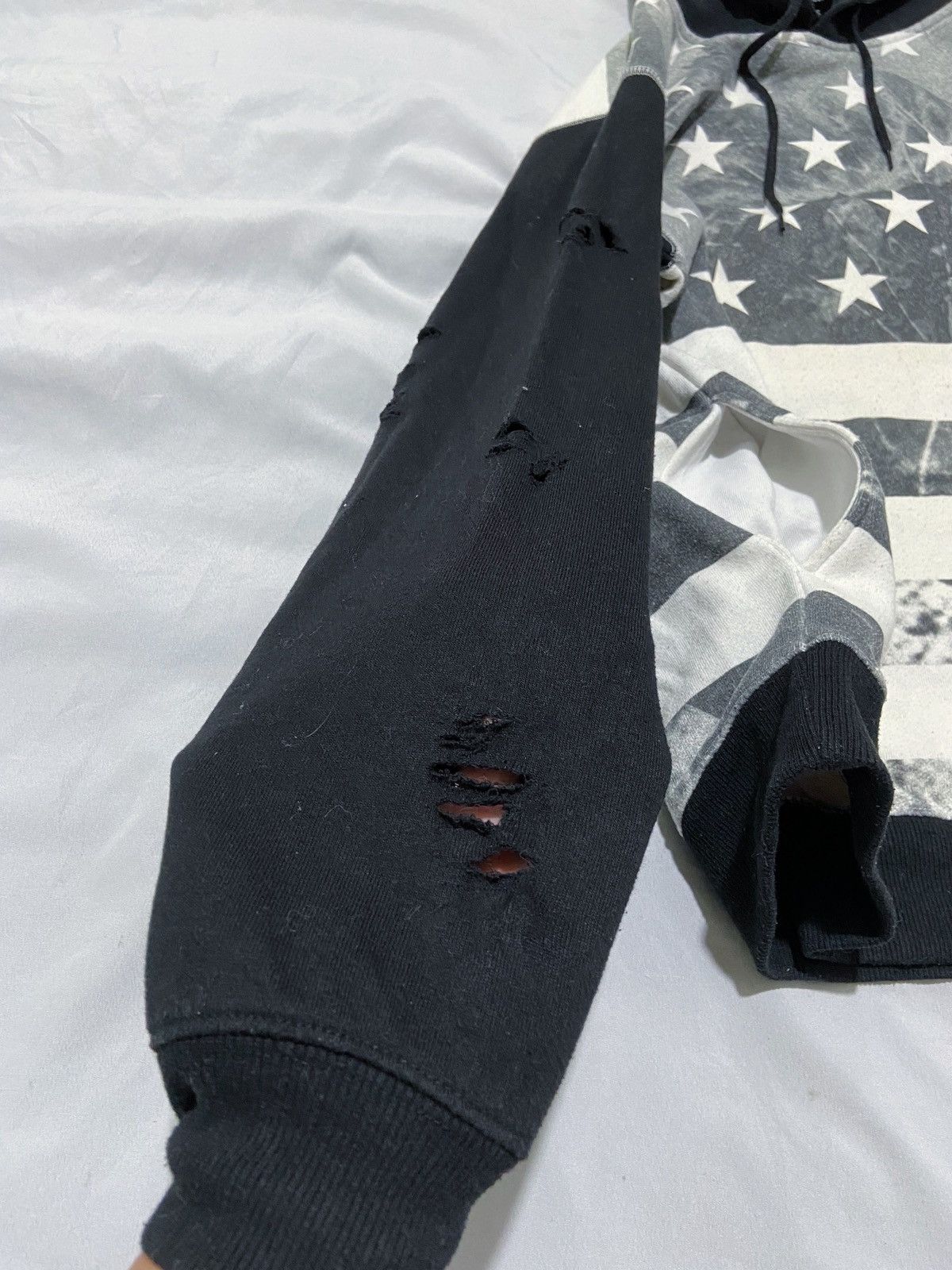 Japanese Brand B ONE SOUL DISTRESSED HOODIE AMERICAN FLAG Size US L / EU 52-54 / 3 - 6 Thumbnail