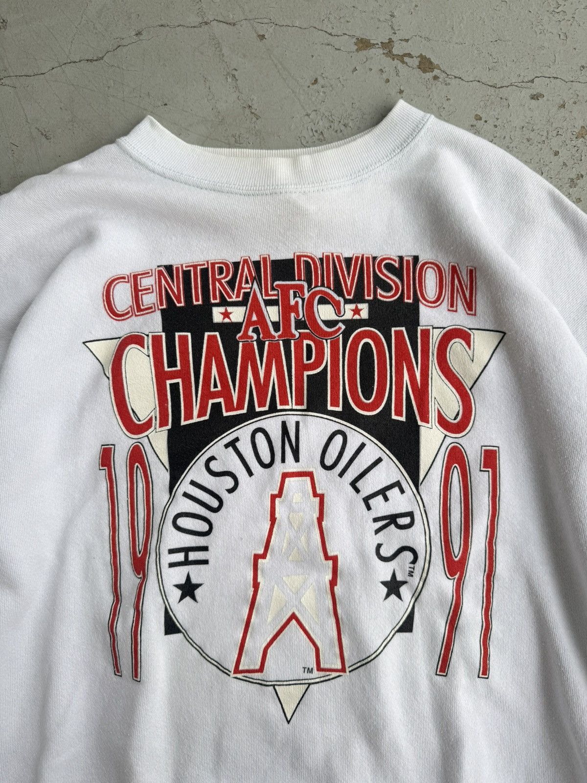 Tultex 1991 Houston Oilers Made in U.S.A Rare Crewneck Size US XL / EU 56 / 4 - 3 Thumbnail