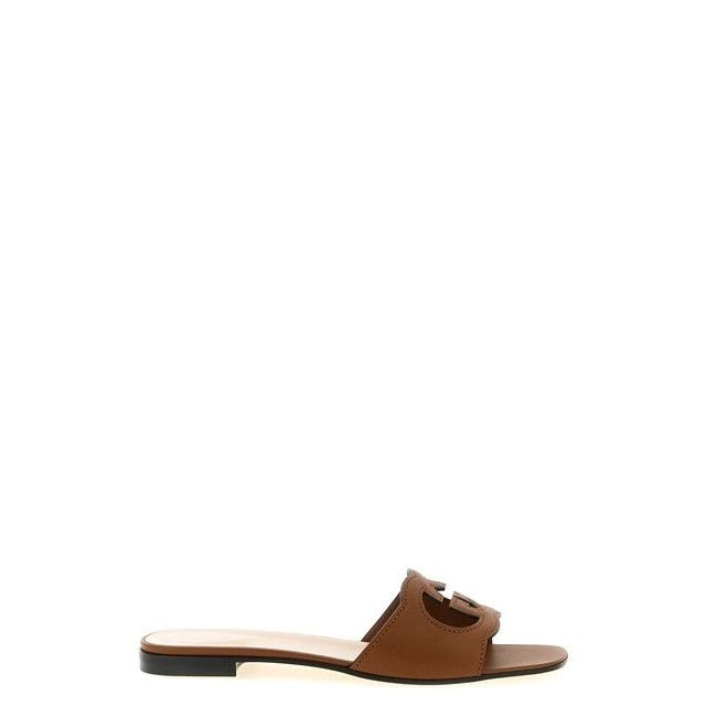 Gucci GUCCI $770 Cuir Interlocking G Slide Sandals New & Authentic Size US 7 / IT 37 - 1 Thumbnail