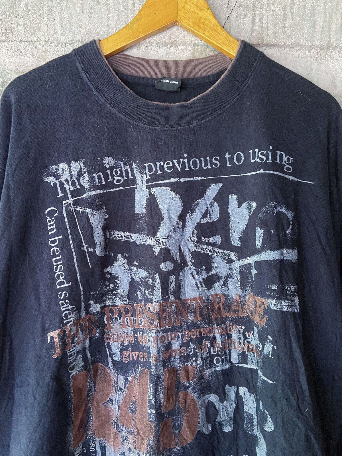 Japanese Brand PUNK STYLE THE NIGHT PREVIOUS TO USING LONG SLEEVE Size US XL / EU 56 / 4 - 5 Thumbnail
