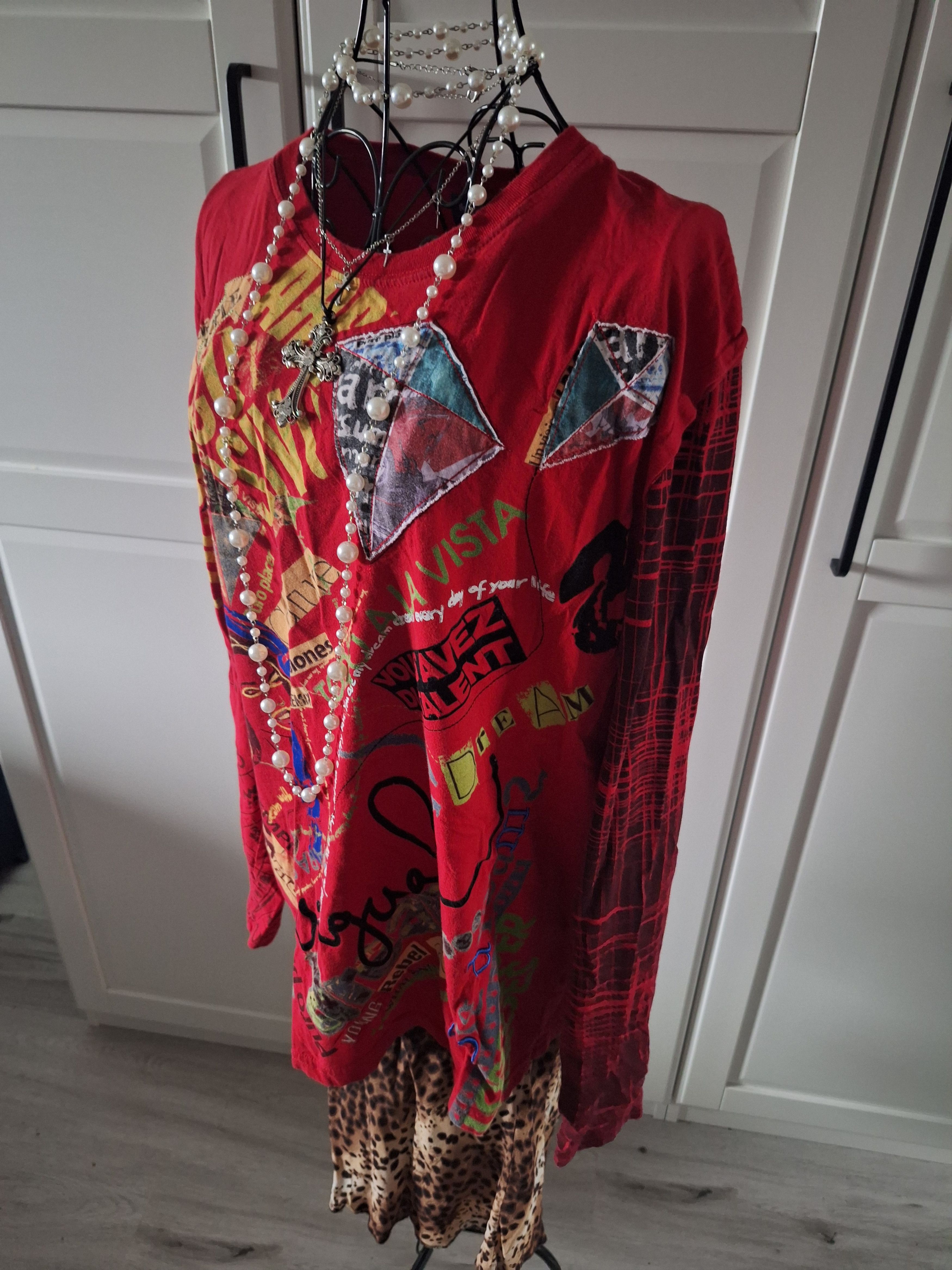Desigual × Vintage Vintage Desigual patchwork oversized long sleeve T-shirt Size L / US 10 / IT 46 - 3 Thumbnail