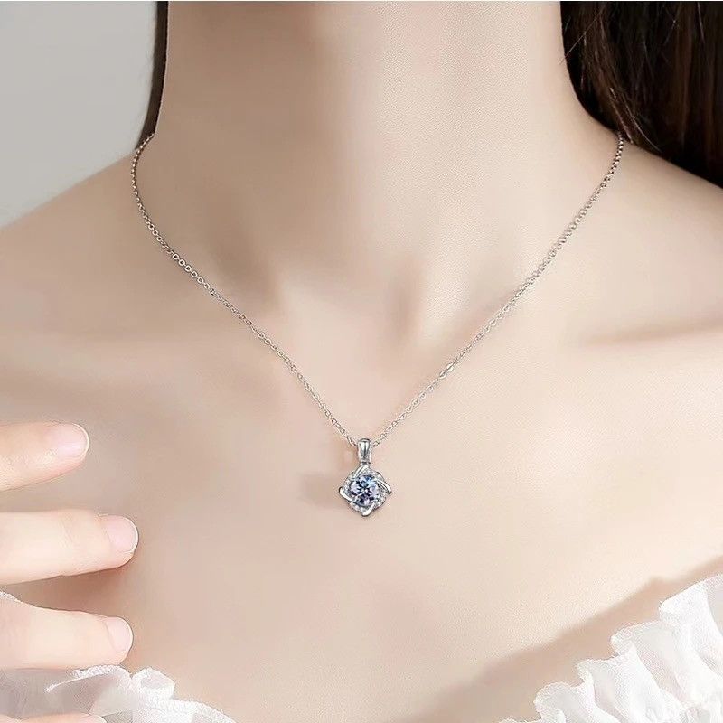 Jewelry × Sterling Silver 925 Sterling Silver Moissanite Windmill Pendant Necklace Size ONE SIZE - 1 Thumbnail