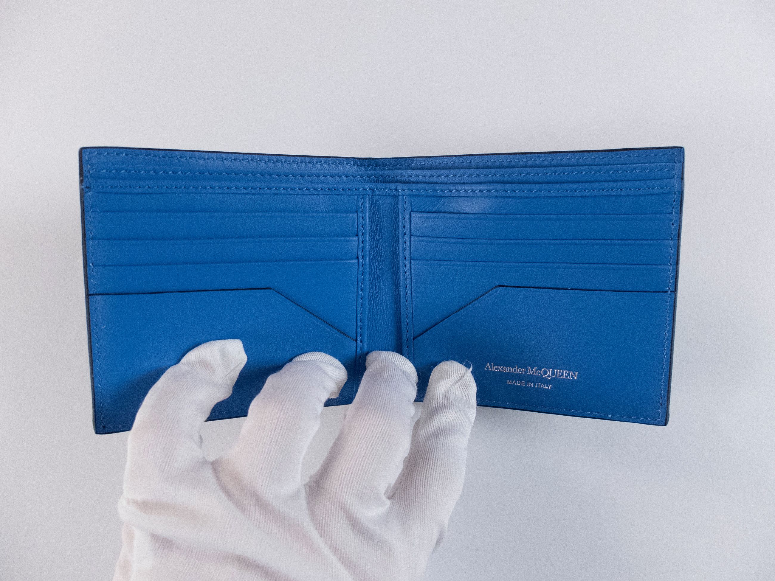 Alexander McQueen ALEXANDER MCQUEEN Harness black & blue leather wallet q Size ONE SIZE - 4 Thumbnail