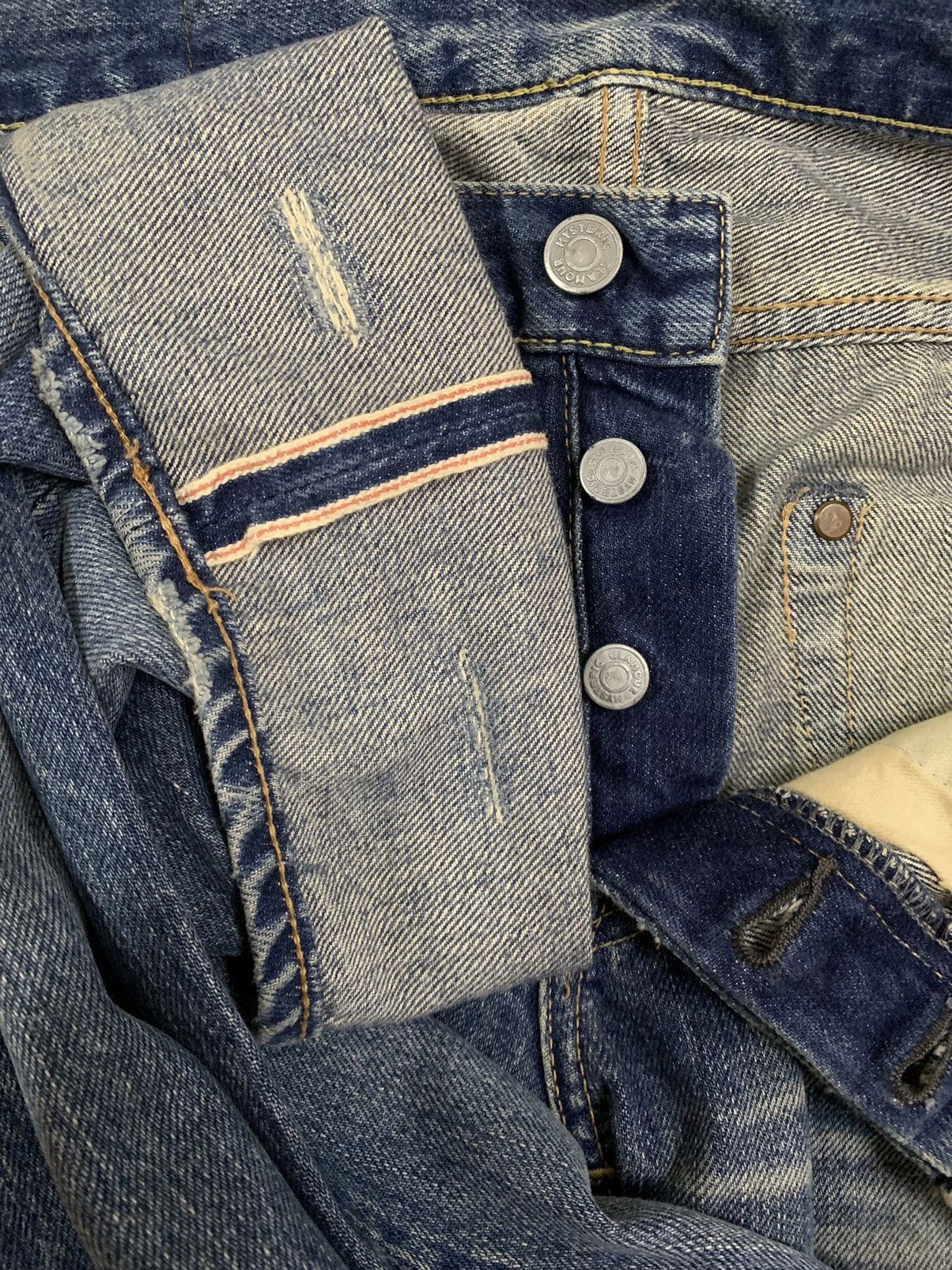 Hysteric Glamour Vintage Hysteric Glamour Selvedge Studded Distressed Jeans Size US 31 - 5 Thumbnail