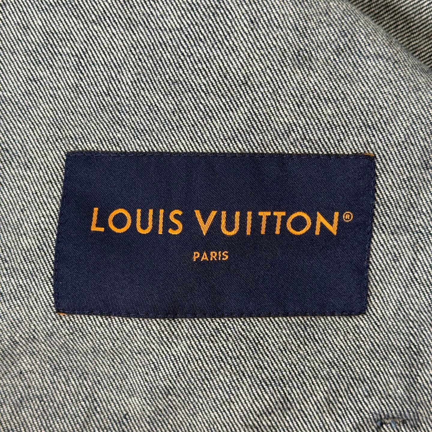 Louis Vuitton LV 24 Seaweed All Over Blue Denim Jkt 52 Near New Size US L / EU 52-54 / 3 - 3 Thumbnail