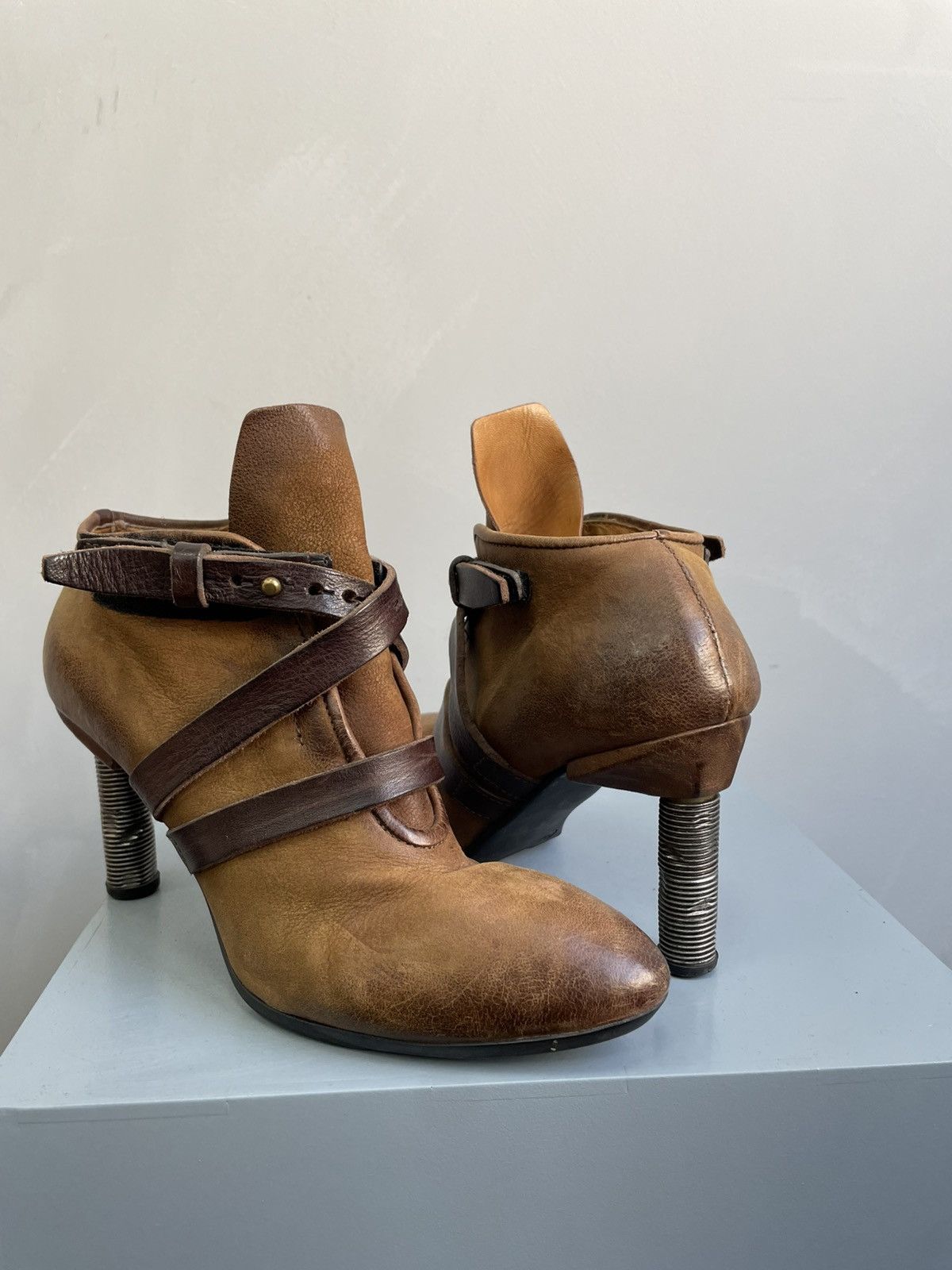 A S 98 x Guidi 90's A.s. 98 Heel Shoes Punk Goth Zippers Leather Hight Boots 90's in Brown, Women's