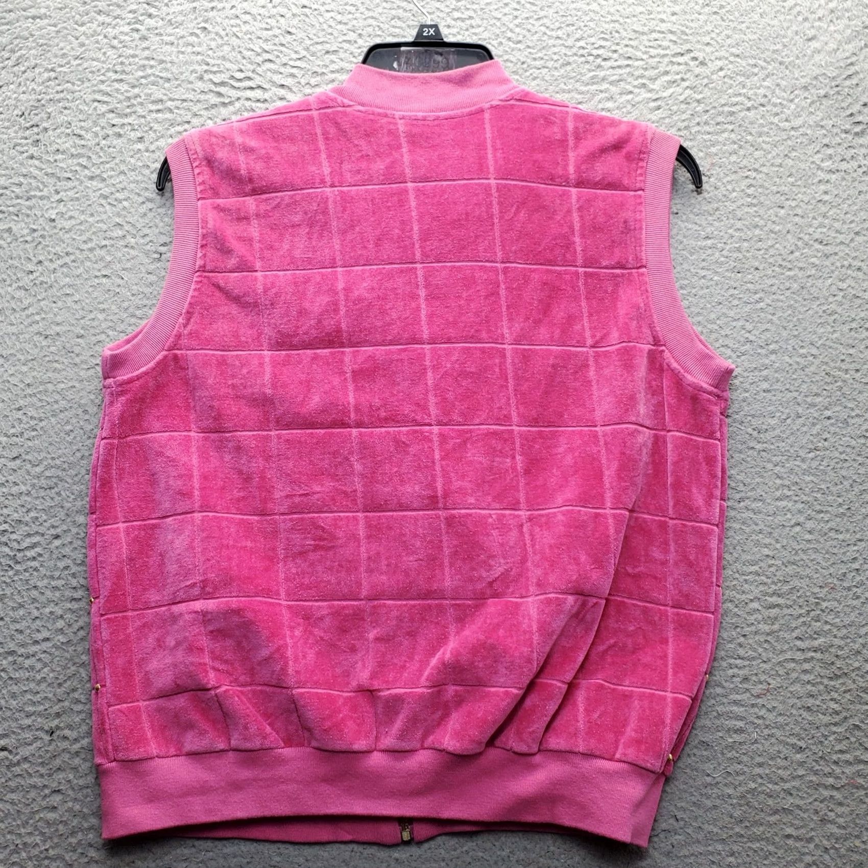 Saks Fifth Avenue Saks Fifth Avenue Folio Vest Womens PS Pink Velour Studded Sleeveless Full Zip Vest Size S / US 4 / IT 40 - 2 Thumbnail