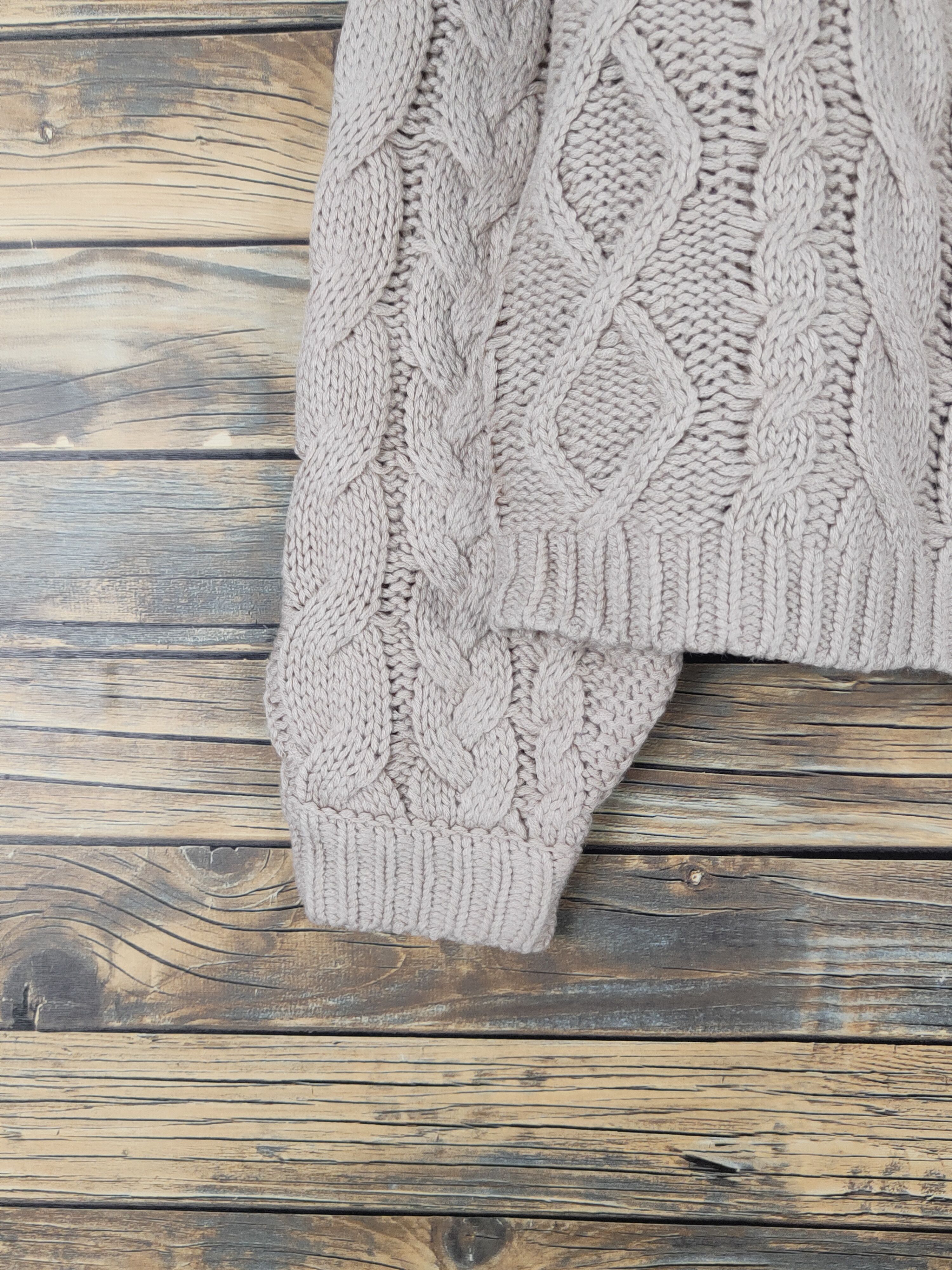 Aran Isles Knitwear Japanese Brand Brown Knitwear Cardigan Crop Tops #W1279 Size L / US 10 / IT 46 - 4 Thumbnail