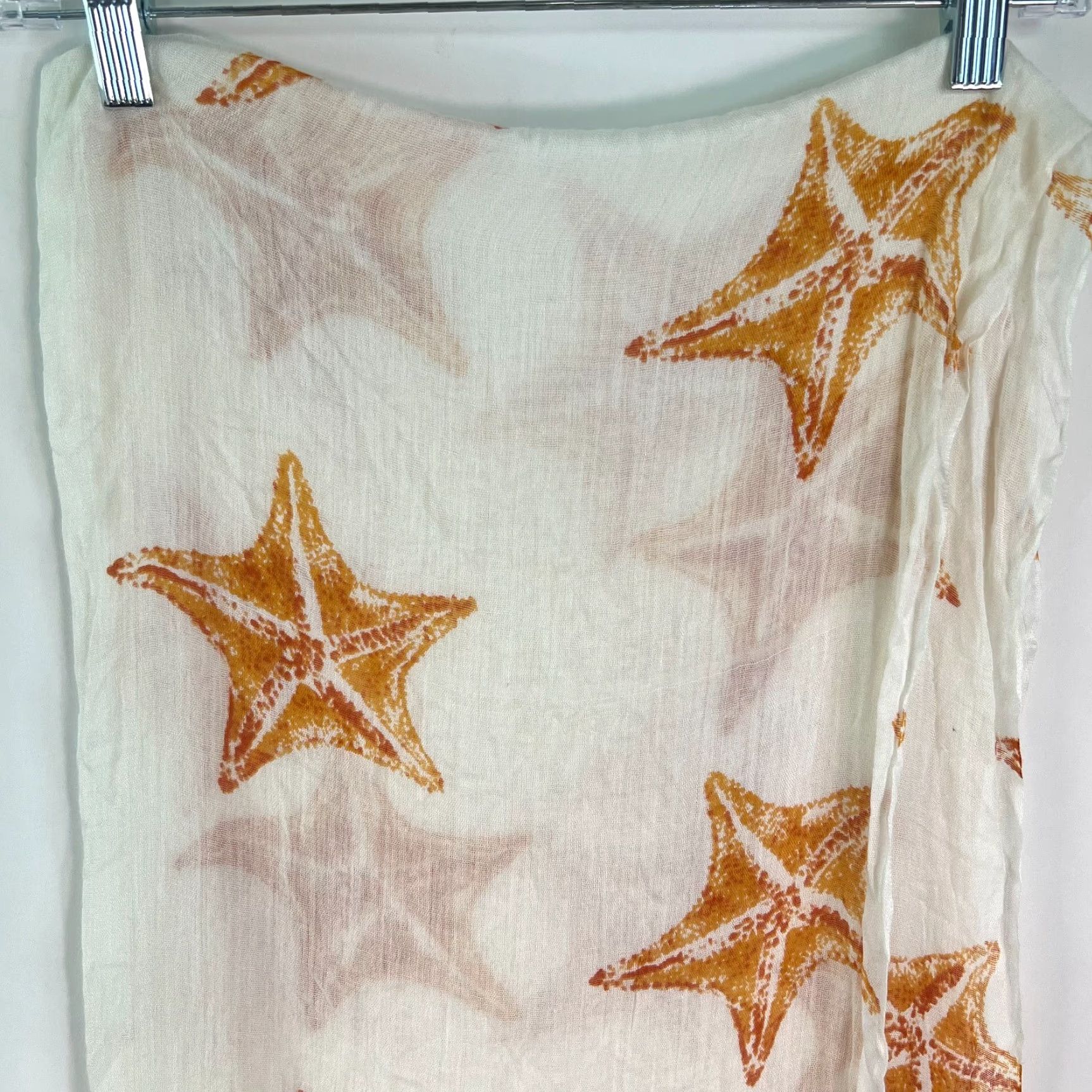 Vintage Vintage Starfish Print Women's Rectangle Scarf 72"x30" White Casual Classic Size ONE SIZE - 2 Thumbnail