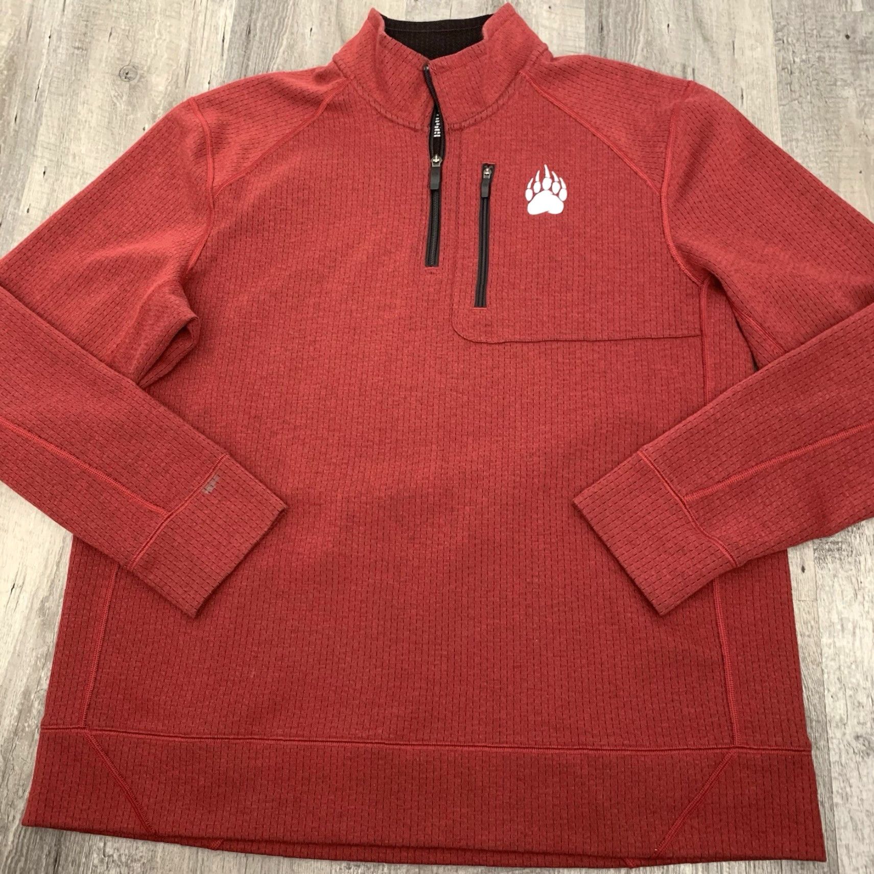 Logo 7 Alaskan Hardgear Pullover Mens Large Red 1/4 Zip Mock Neck Bear Paw Logo Outdoor Duluth Size US L / EU 52-54 / 3 - 6 Thumbnail