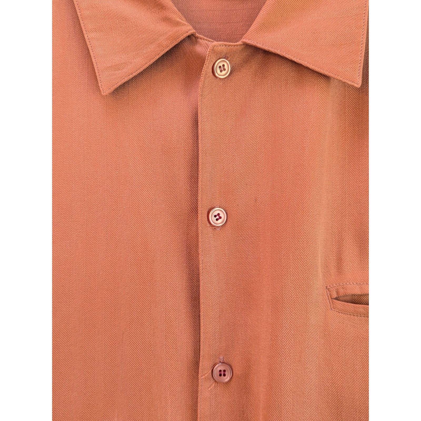 Other Direction Michael Brandon 100% Silk Orange Shirt Large Size US L / EU 52-54 / 3 - 2 Thumbnail