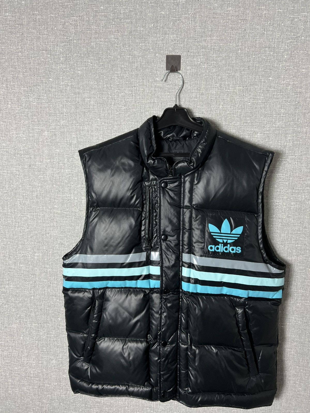 Vintage Adidas Trefoil Logo Three Stripes Puffer Down Vest