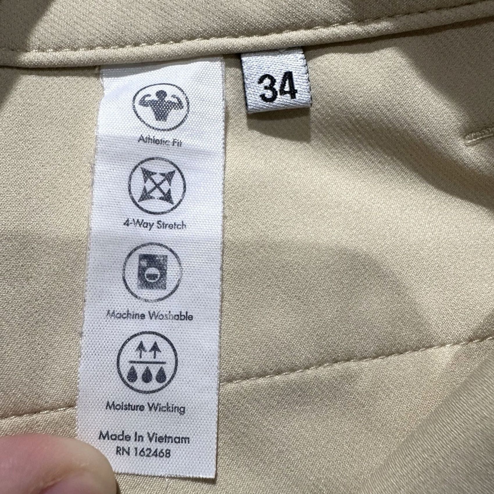 Vintage State and Liberty Shorts Mens 34 Khaki Performance Stretch Athletic Golf Shorts Size US 34 / EU 50 - 3 Thumbnail