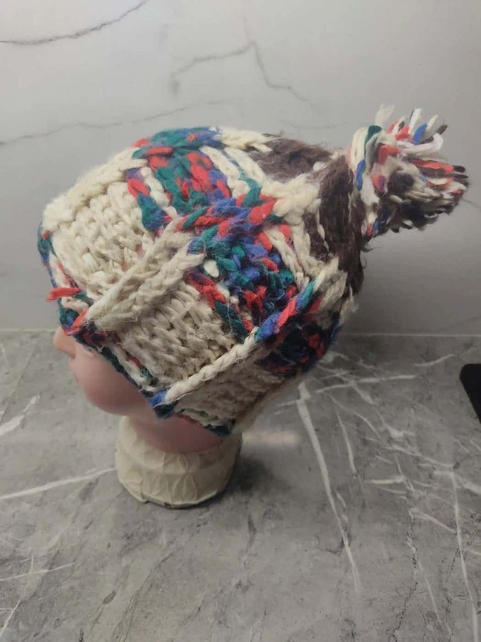 Japanese Brand Vintage Knit Wool Multicolour Beanie Hat Size ONE SIZE - 1 Thumbnail