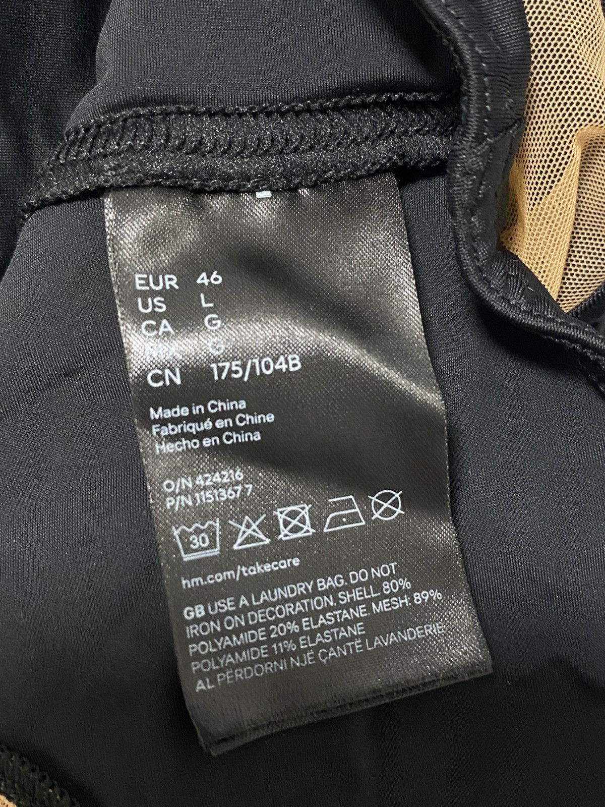 H&M × Mugler Mugler X H&M Rare Black & Beige Mesh Panel Bodysuit Size L / US 10 / IT 46 - 6 Thumbnail