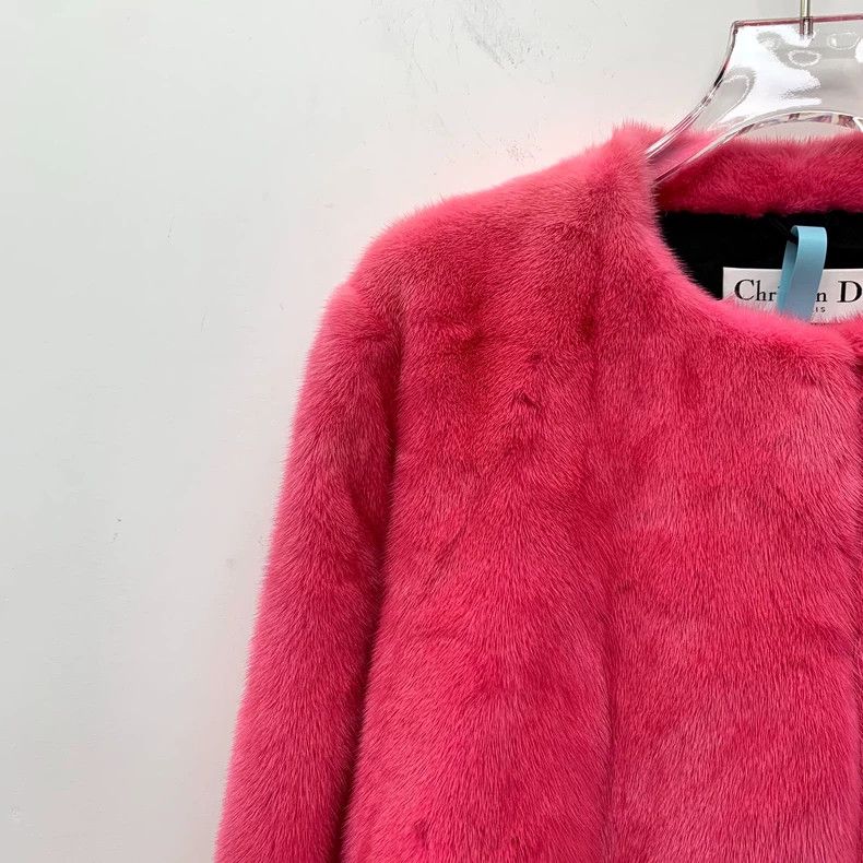Dior Dior Rose-red mink long-sleeved fur jacket Size XS / US 0-2 / IT 36-38 - 3 Thumbnail