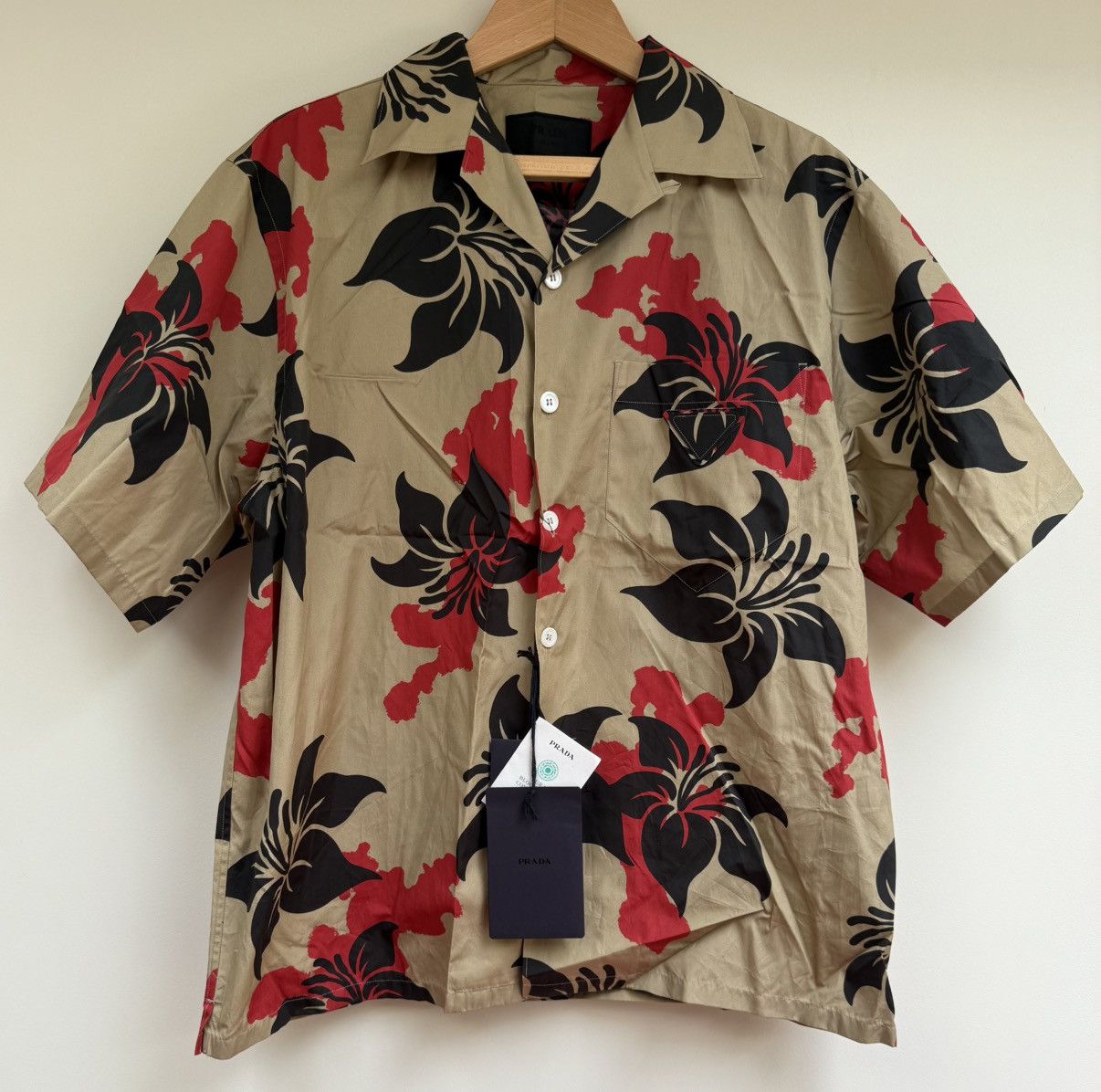 Prada mainline Hawaiian floral button up shirt new